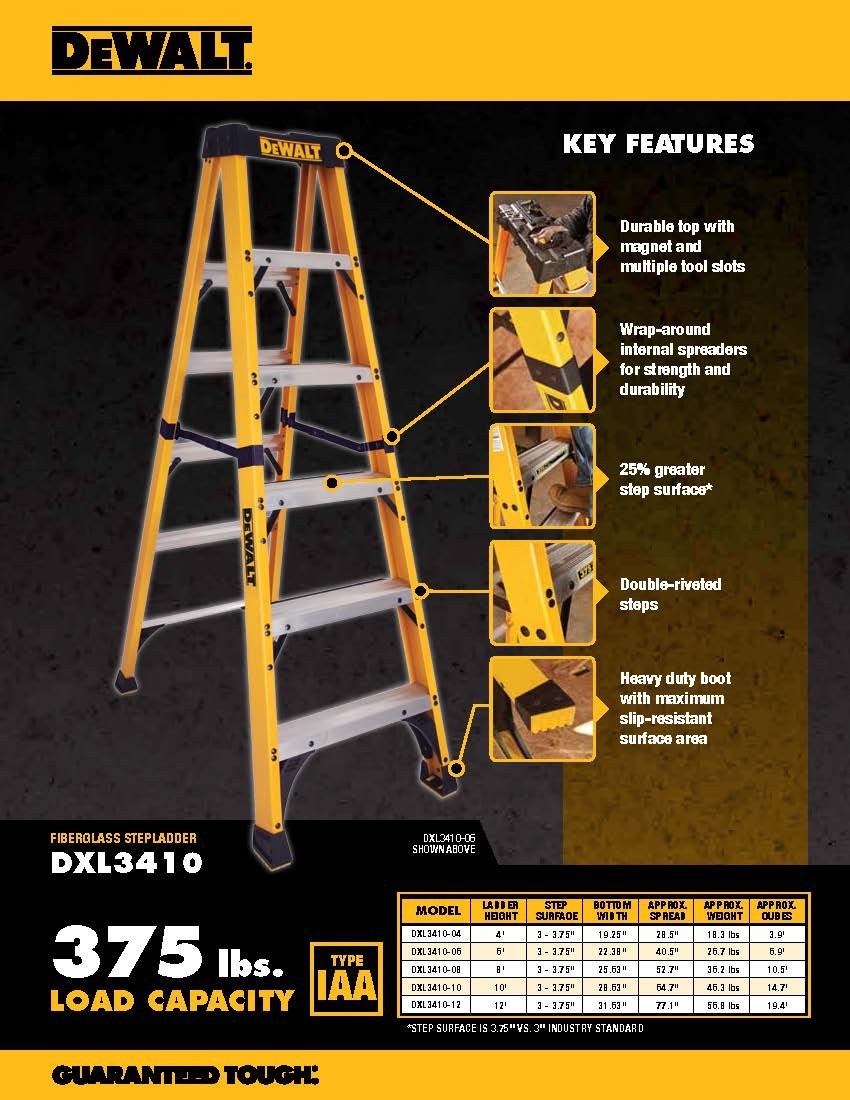 dewalt-dxl3410-06-6-ft-type-iaa-375-lb-fiberglass-stepladder image 5