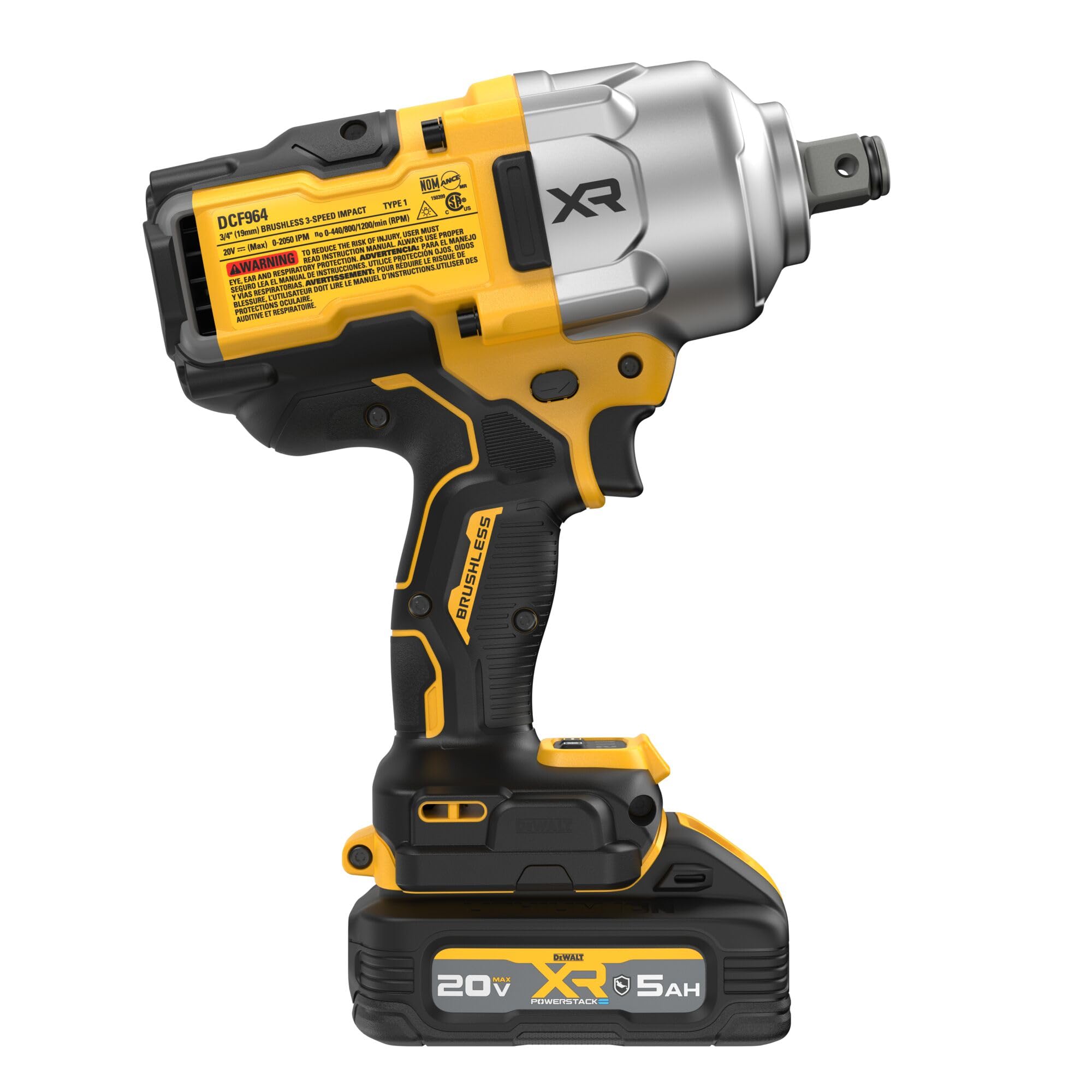 dewalt-20v-max-xr-3-4-inch-high-torque-impact-wrench-kit-dcf964gh1-with-powersta image 6
