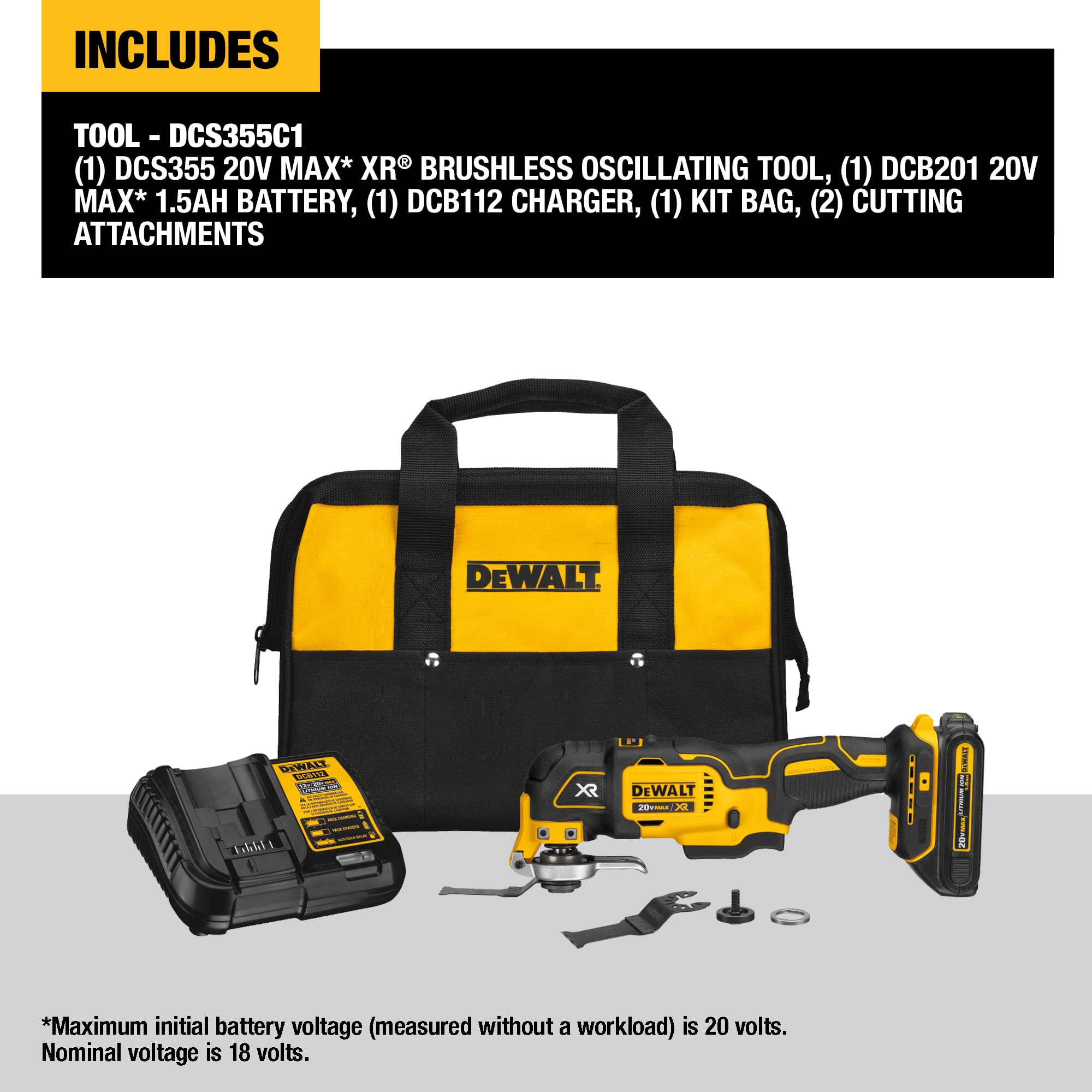dewalt-20v-max-xr-brushless-oscillating-multi-tool-kit-dcs355c1 image 2