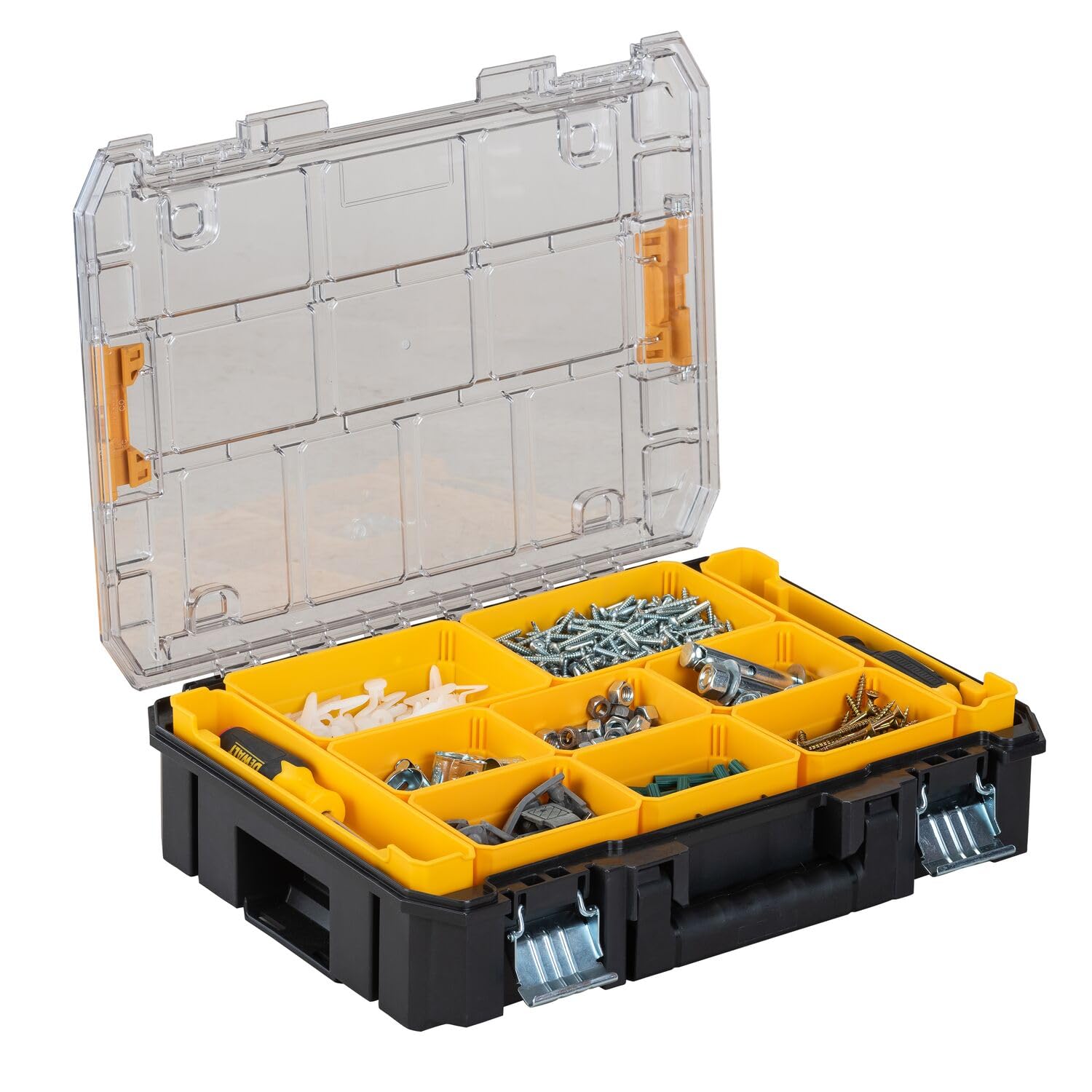 dewalt-tstak-tool-organizer-with-removable-compartments-and-clear-lid-dwst17805 image 2
