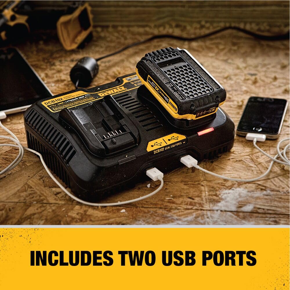 dewalt-dcb102-12v-20v-max-dual-bay-battery-charger-with-2-usb-ports image 7