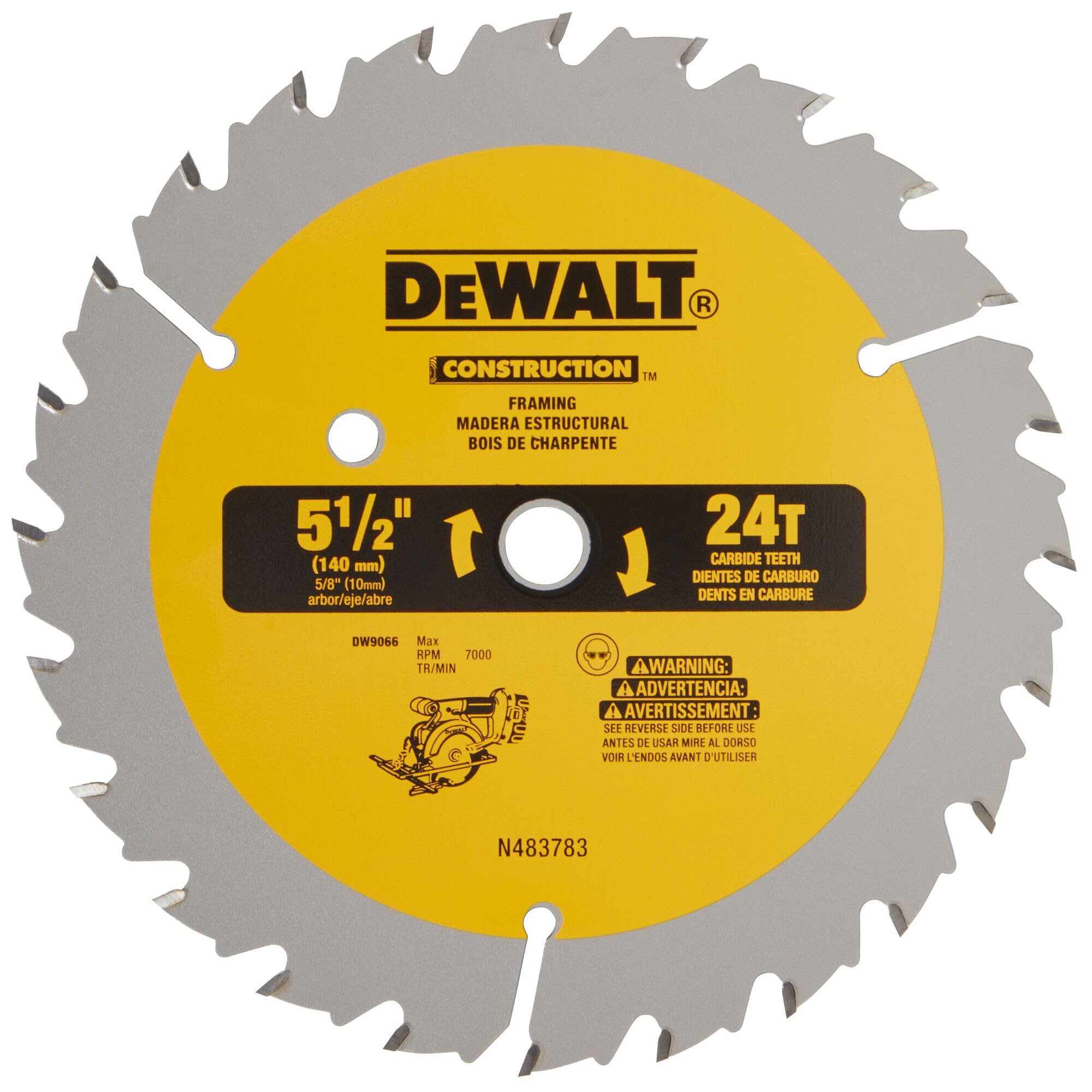 dewalt-dw9066-5-1-2-inch-24-tooth-carbide-circular-saw-blade-with-anti-stick-rim image 1