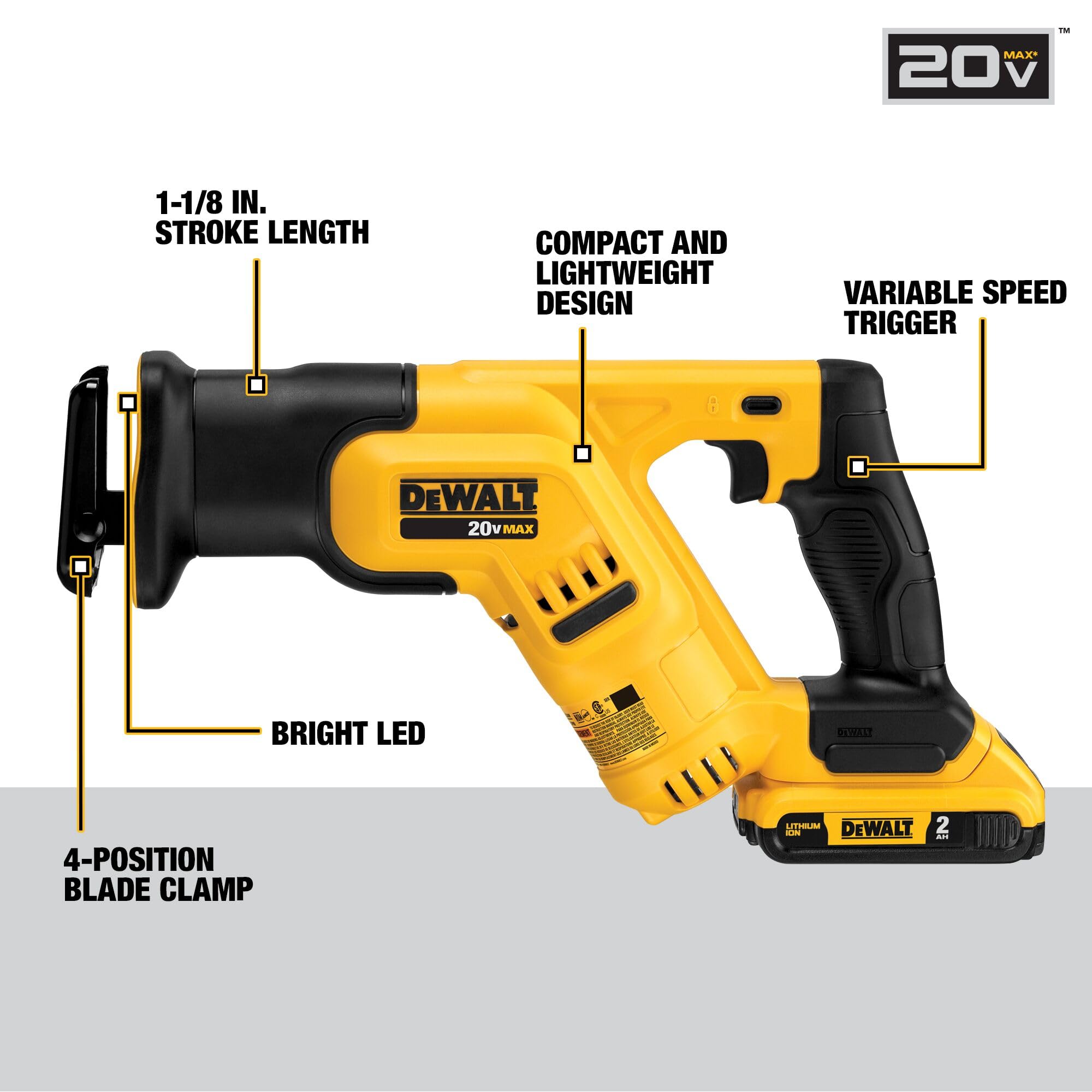 dewalt-dcs387d1-20v-max-compact-reciprocating-saw-kit-2-0ah image 3