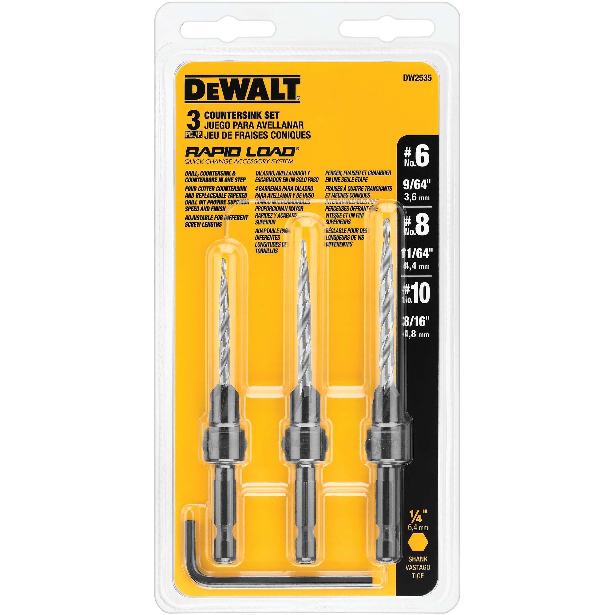 dewalt-dw2535-3-piece-countersink-drill-bit-set-6-8-10 image 8