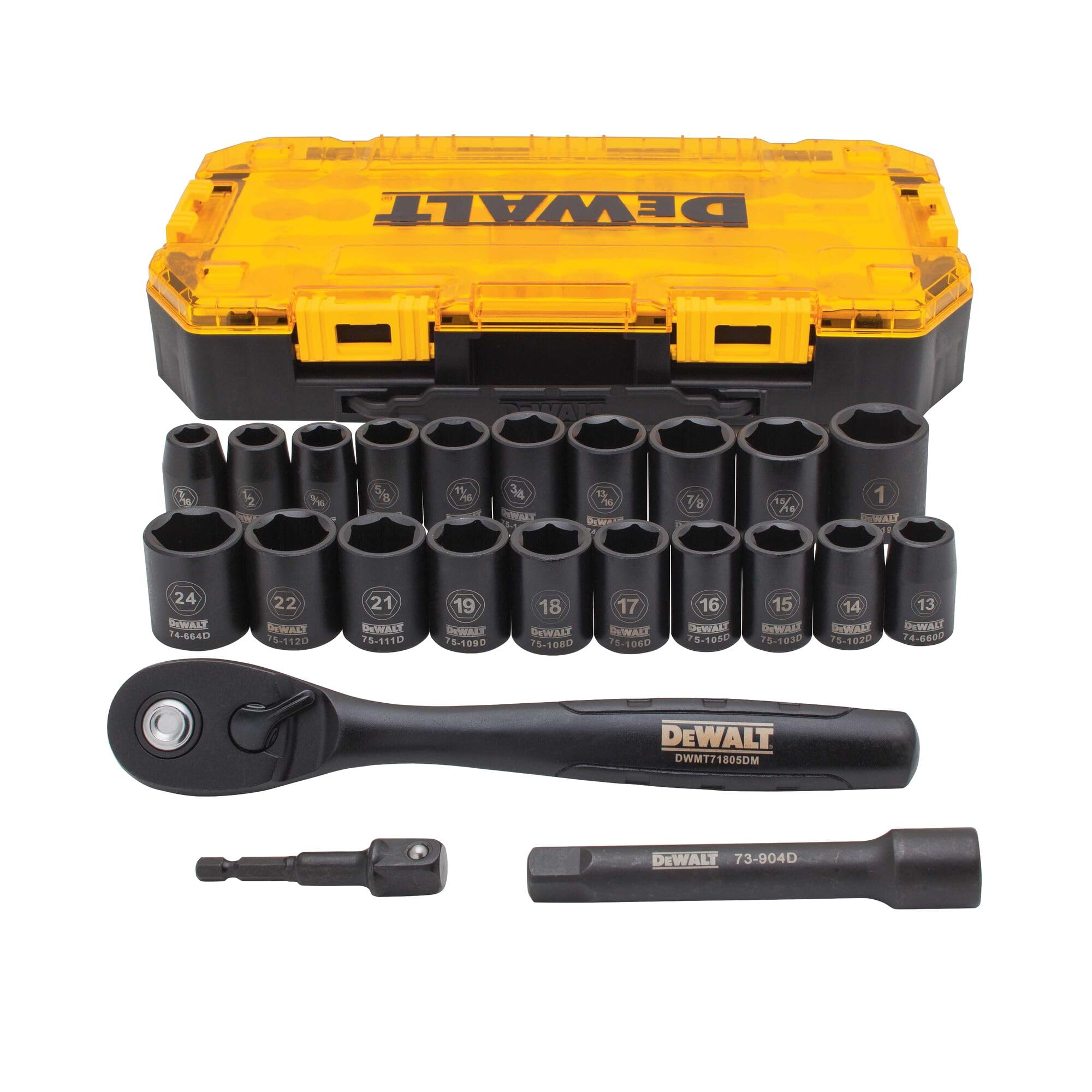 dewalt-dwmt74739-1-2-drive-impact-socket-set-23-piece-metric-sae-with-ratchet image 1