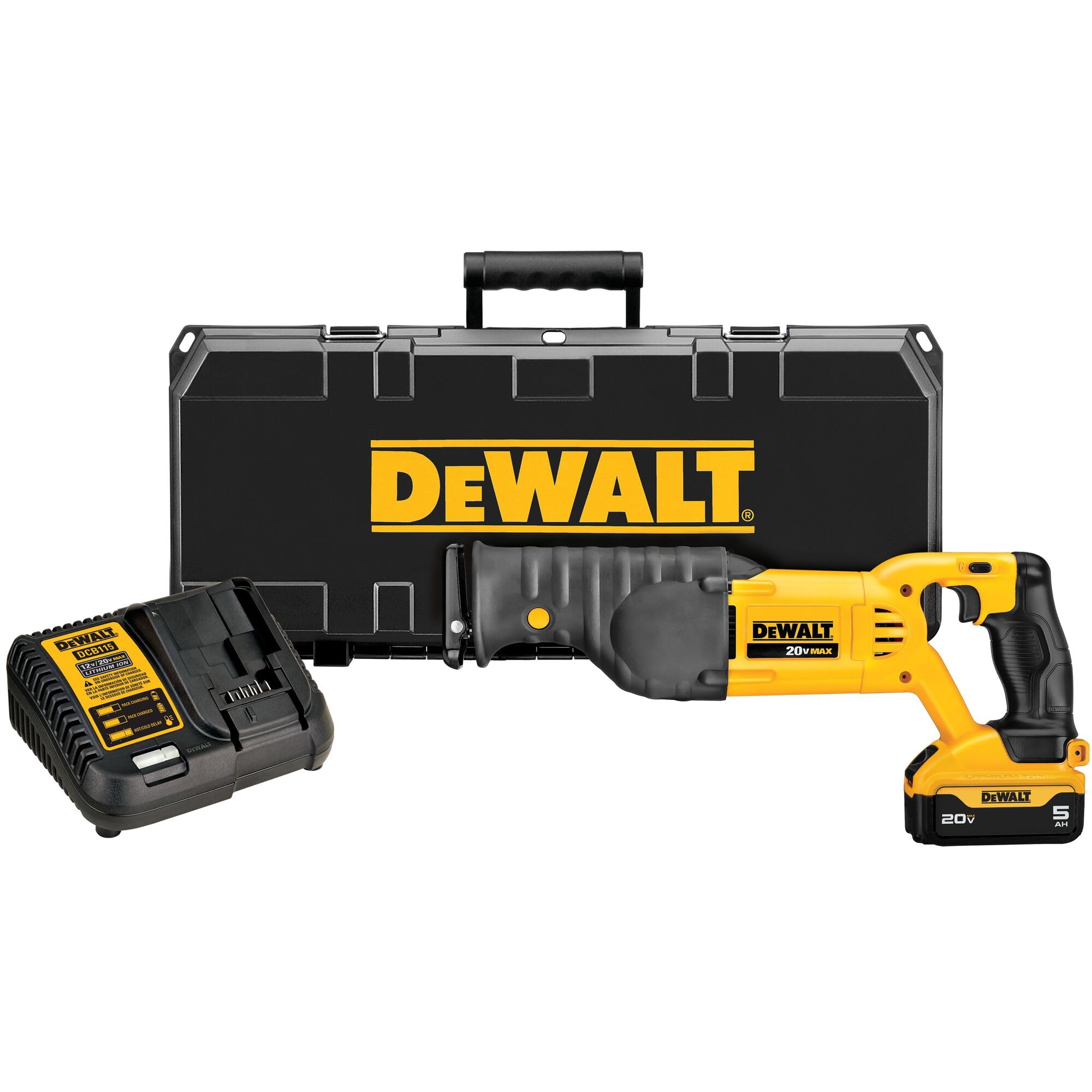 dewalt-20v-max-cordless-reciprocating-saw-kit-dcs380p1-with-battery-charger image 1