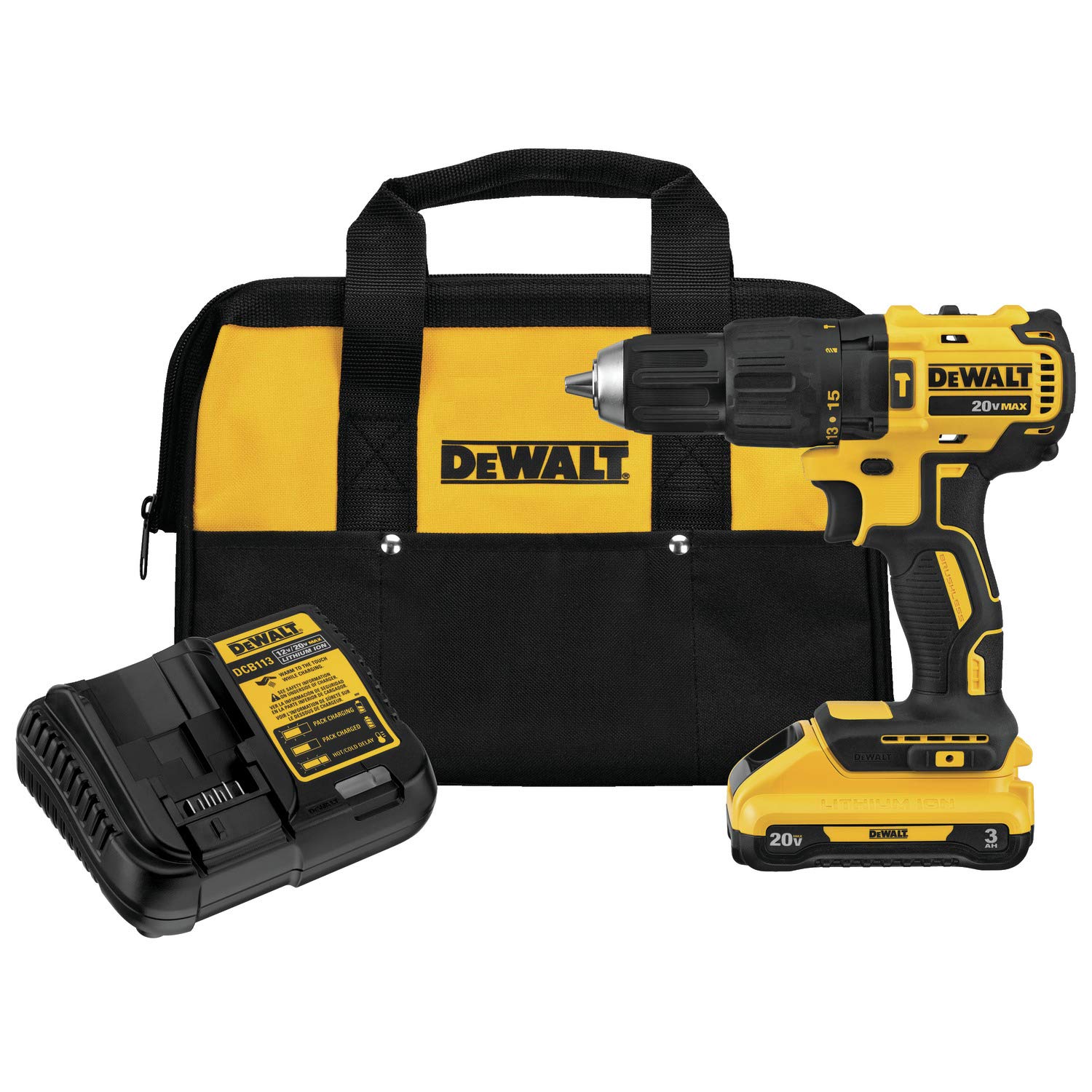 dewalt-dcd778l1-20v-max-brushless-compact-hammer-drill-driver-kit image 1