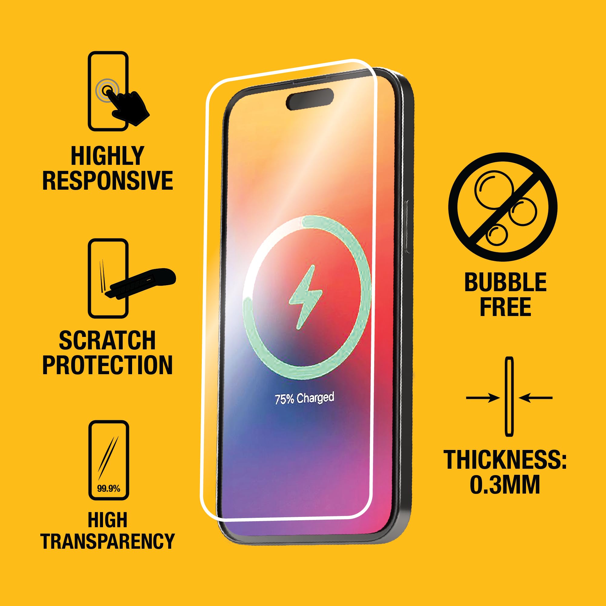 dewalt-heavy-duty-tempered-glass-screen-protector-for-iphone-12-pro-max-2-pack image 2