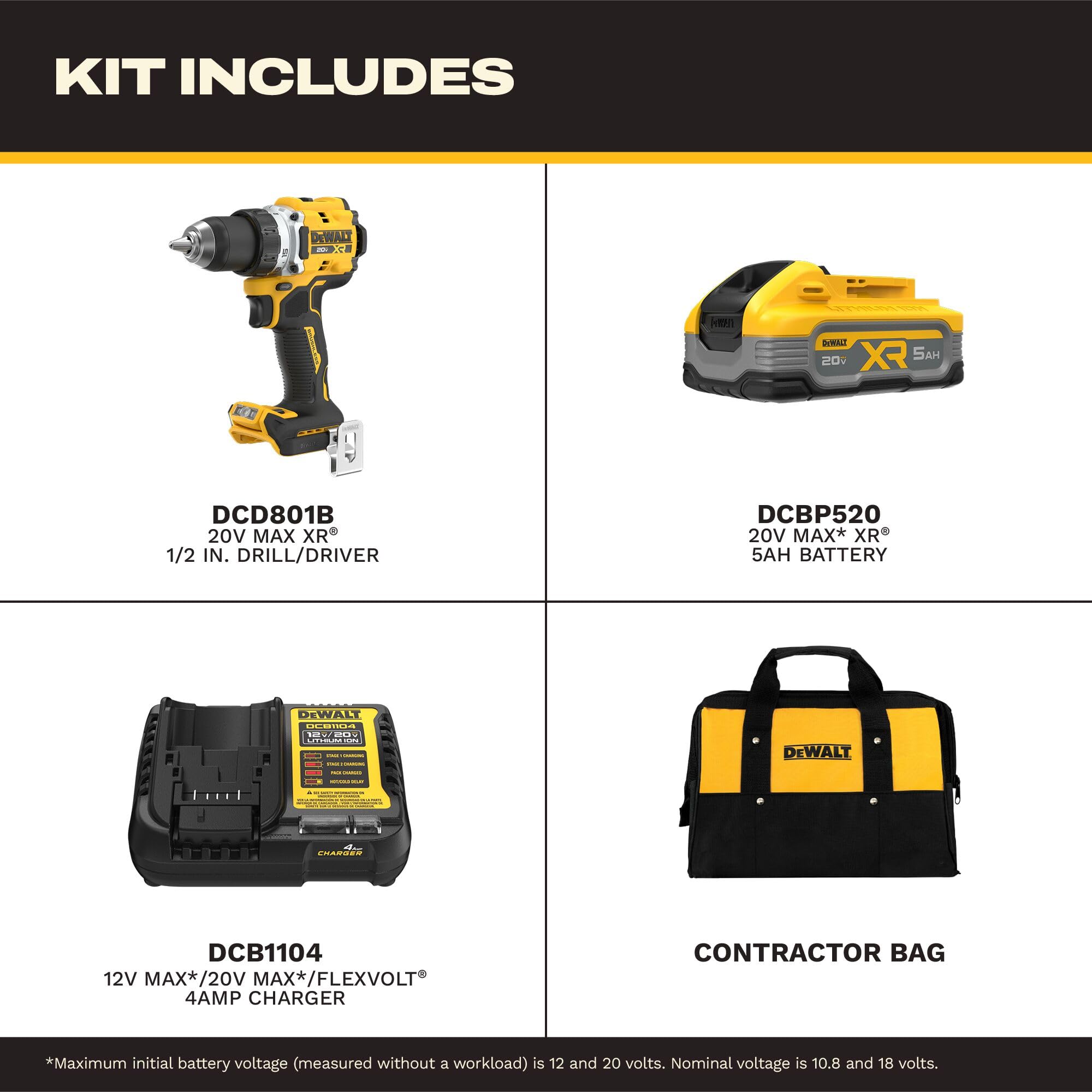 dewalt-dcd801h1-20v-max-xr-brushless-1-2-in-drill-kit-w-powerstack image 2