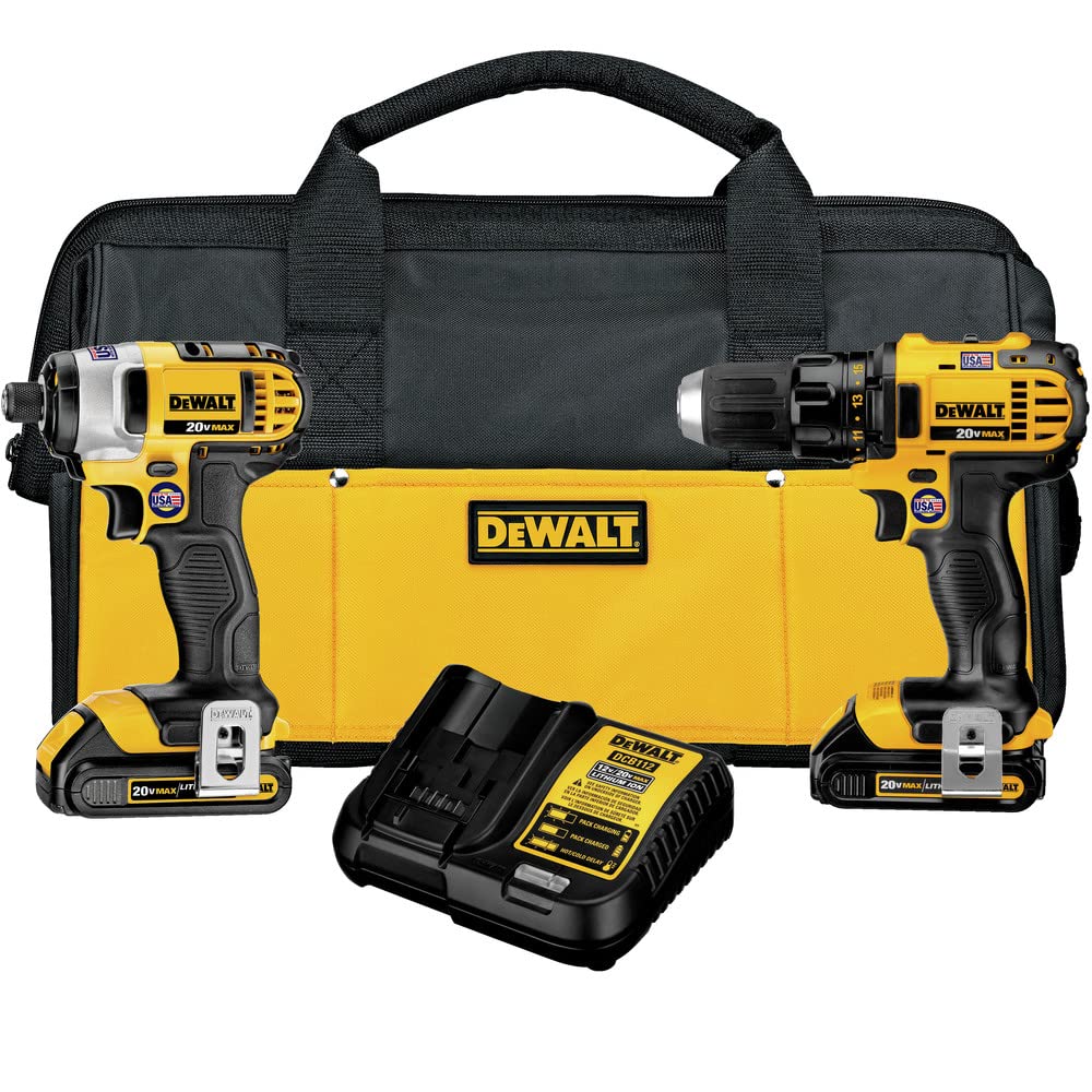dewalt-dck280c2-20v-max-compact-drill-and-impact-driver-combo-kit image 1