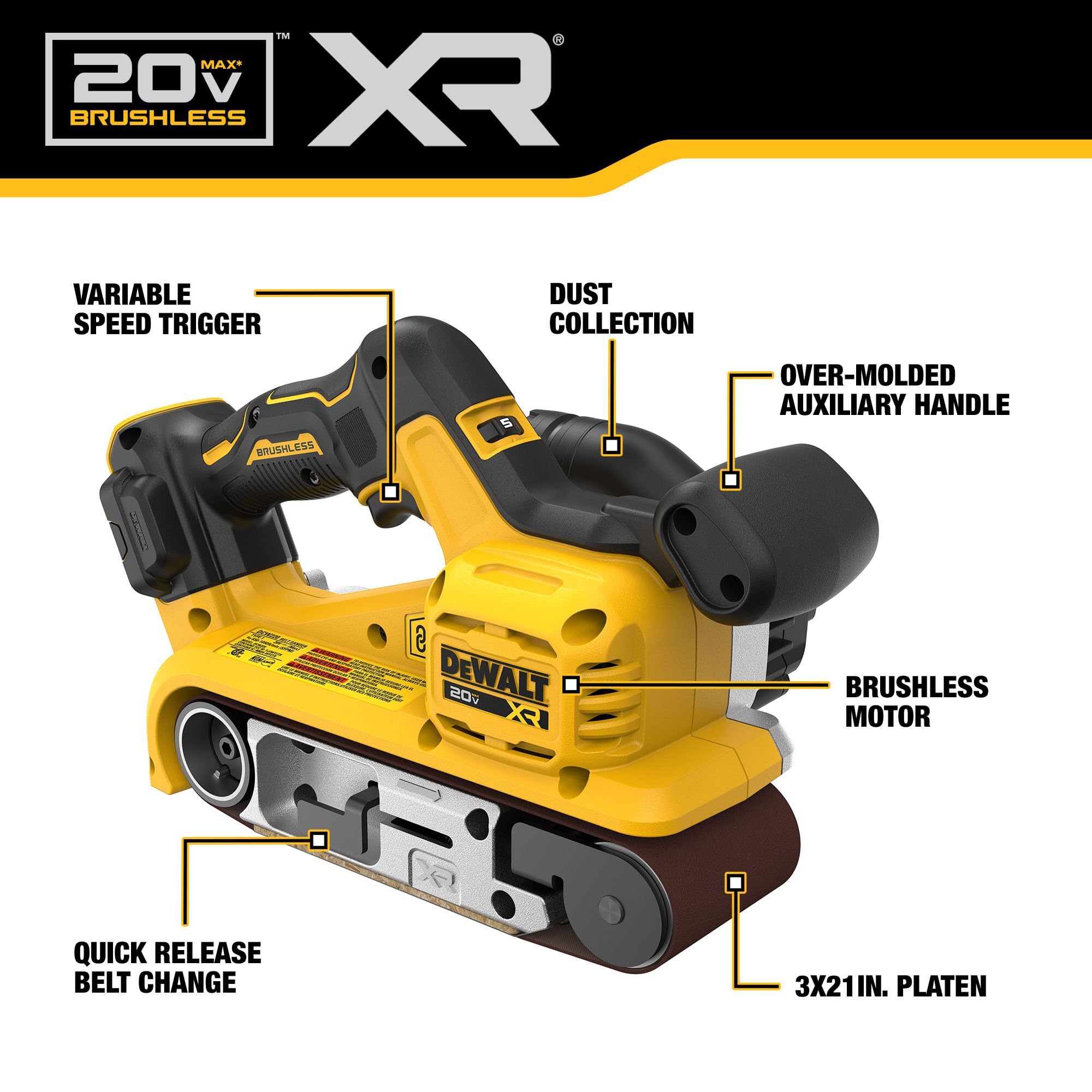 dewalt-dcw220b-20v-max-xr-brushless-cordless-3x21-belt-sander-tool-only image 2