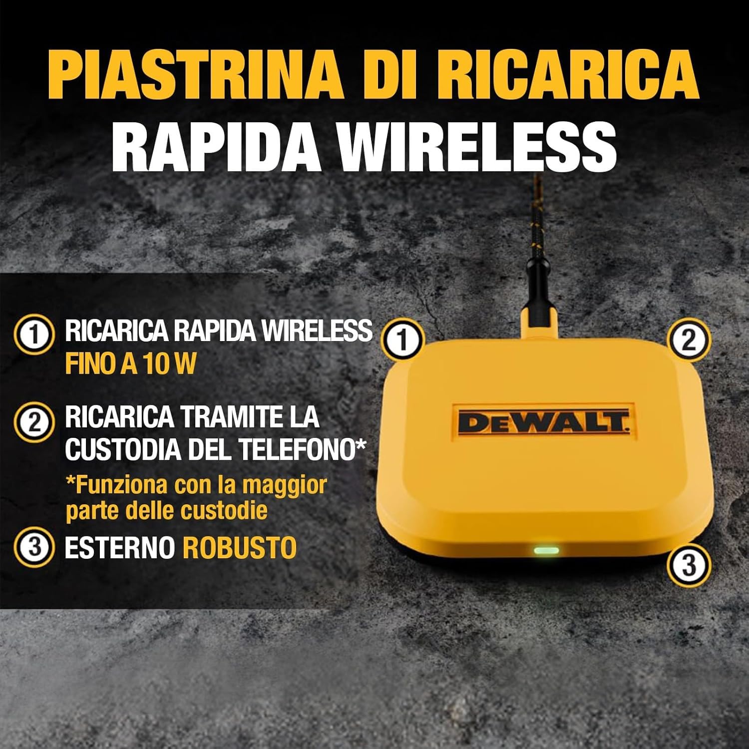 dewalt-heavy-duty-10w-fast-wireless-charging-pad-dwch10-with-type-c-cable-and-ac image 3