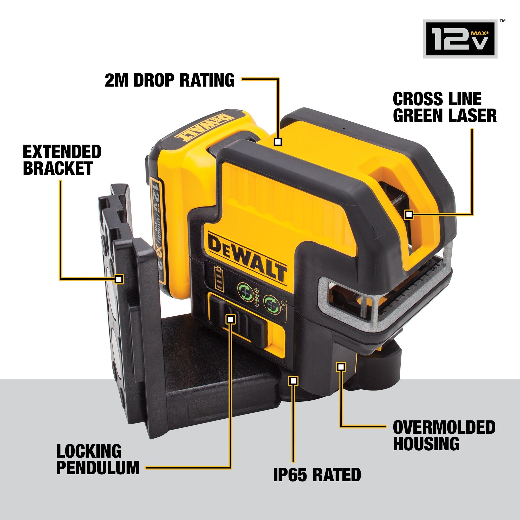 dewalt-dw0822lr-12v-max-red-2-spot-cross-line-laser-level image 2