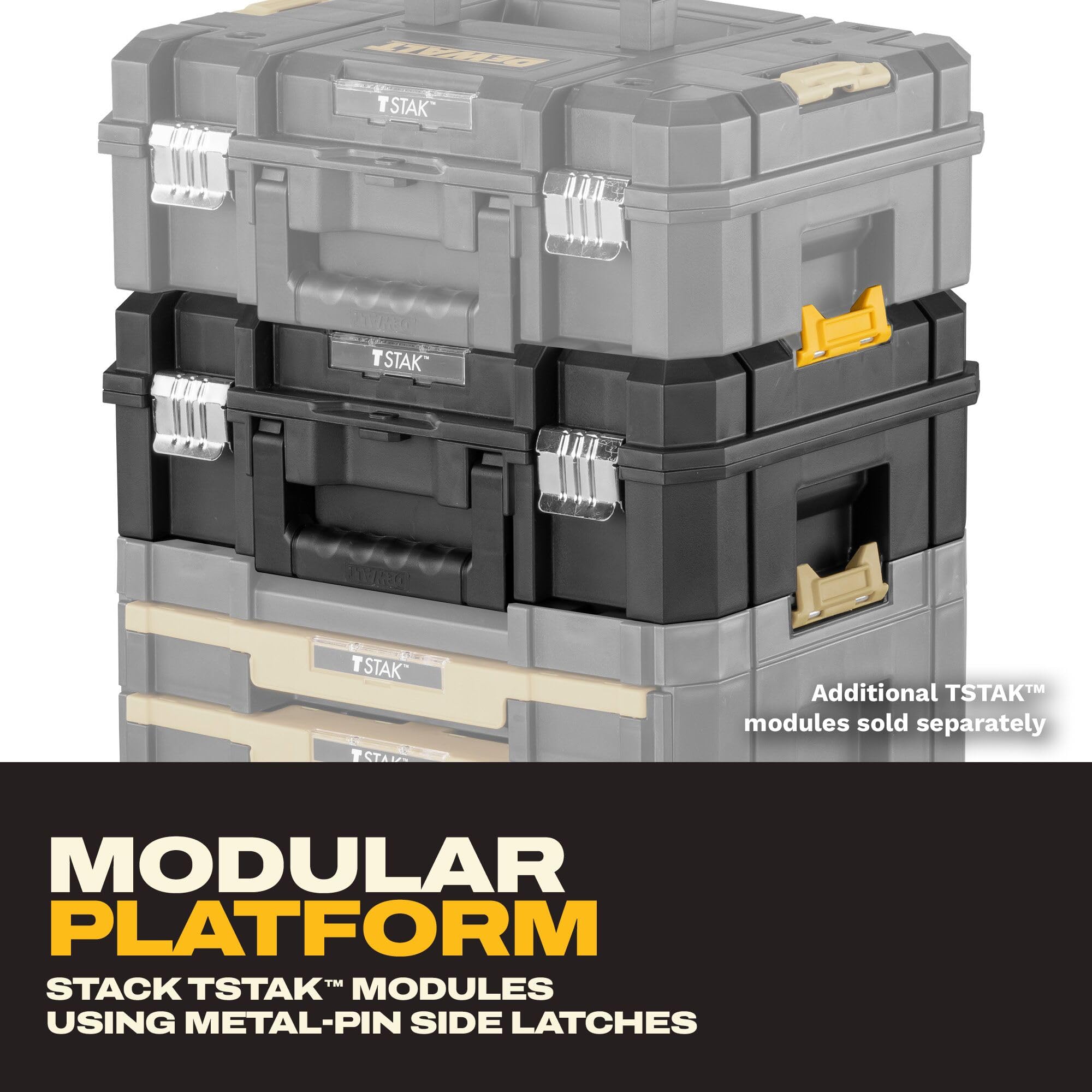 dewalt-tstak-ii-tool-box-13-inch-flat-top-stackable-heavy-duty-dwst17807 image 3