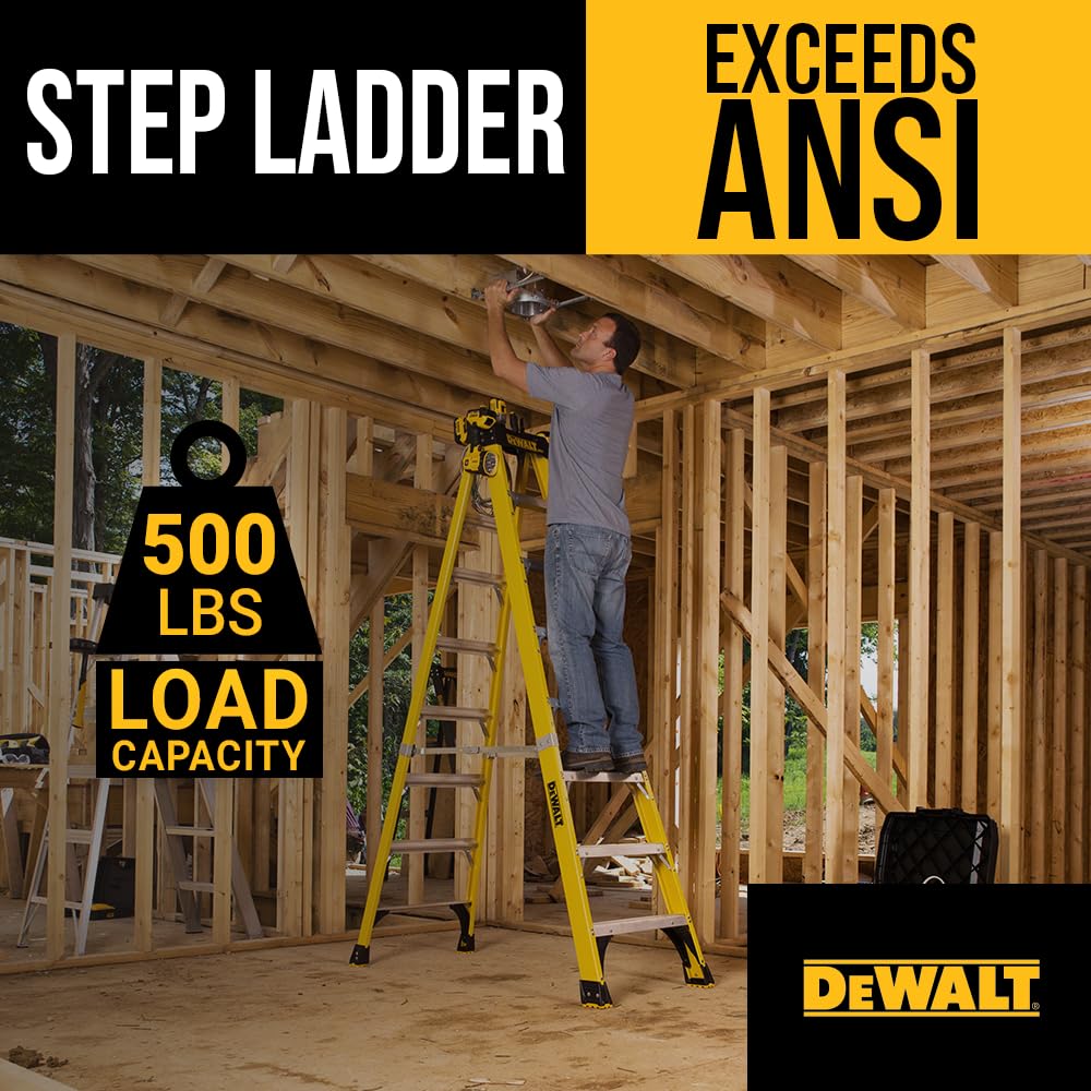 dewalt-dxl3810-08-8-ft-fiberglass-stepladder-500-lb-heavy-duty image 2