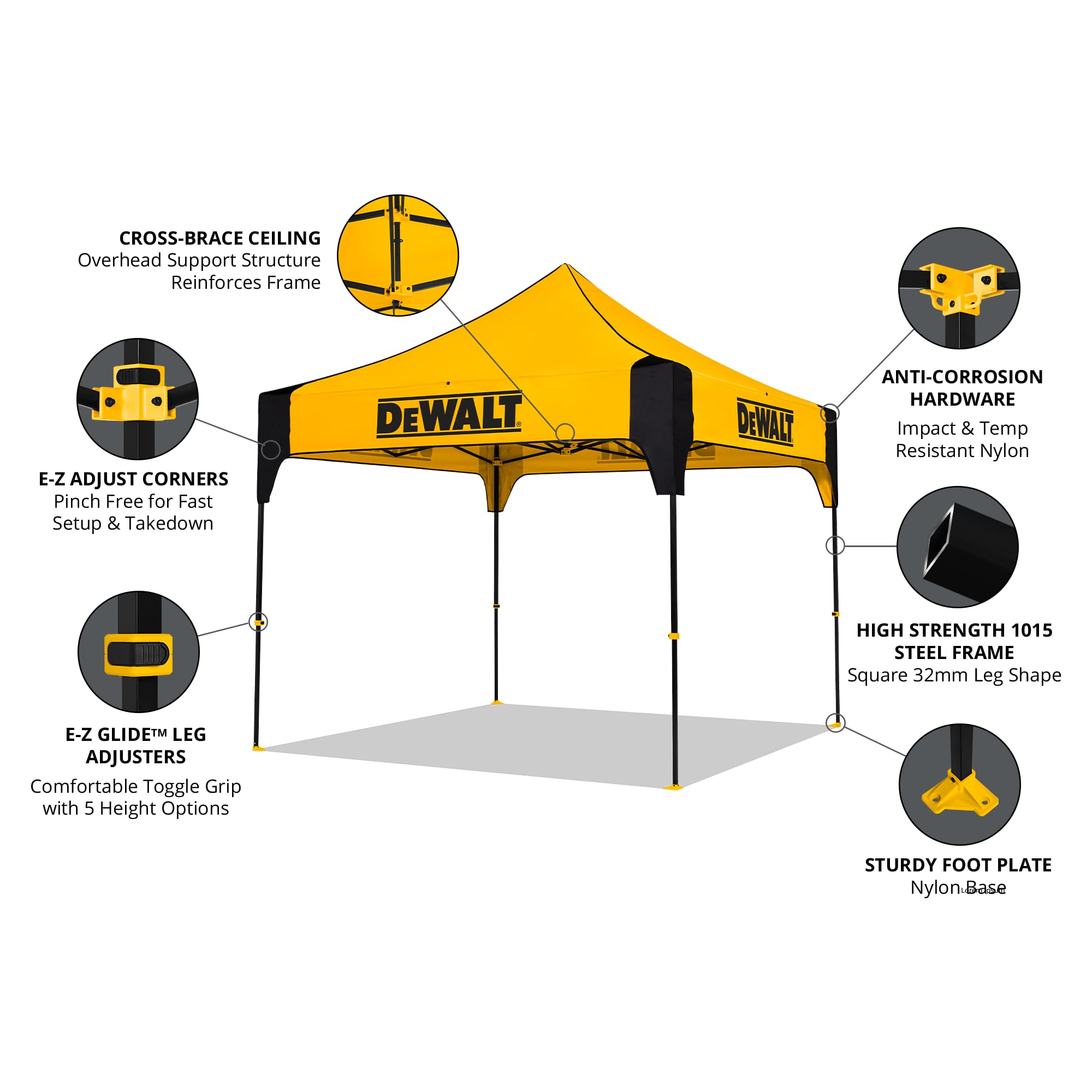 dewalt-10-x-10-work-shelter-canopy-with-duralon-plus-fabric-and-roller-bag image 3