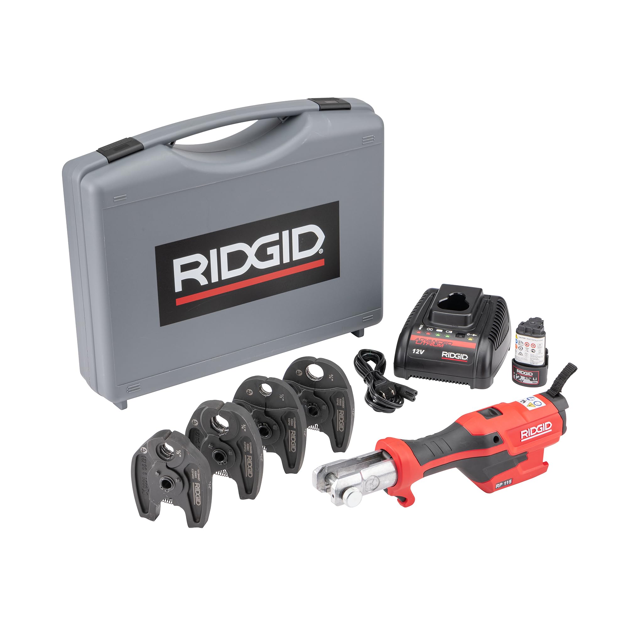 ridgid-rp-115-mini-press-tool-kit-72558-1-2-to-3-4-propress-pureflow-jaws-12v-li image 1