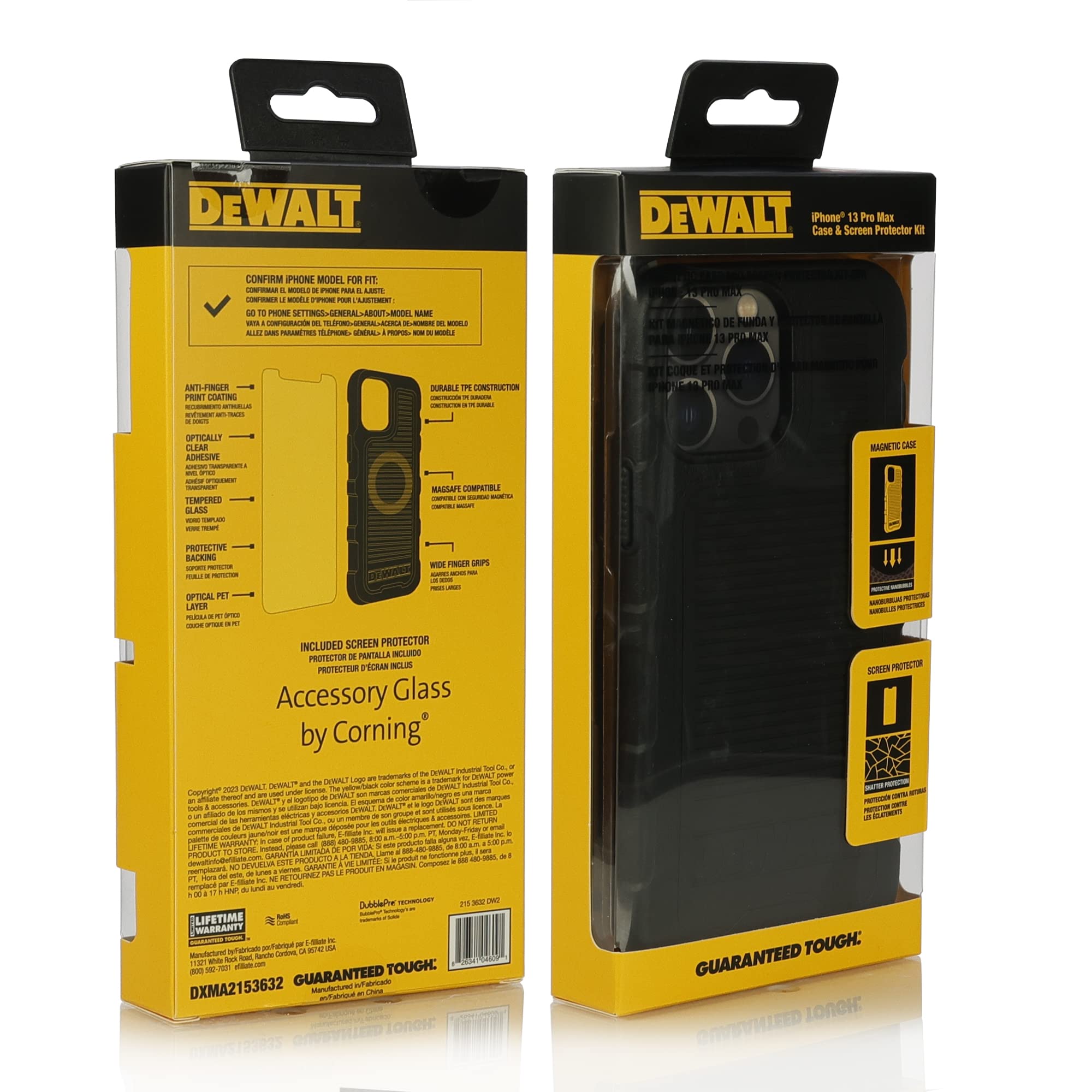 dewalt-iphone-13-pro-magnetic-case-tempered-glass-screen-protector-magsafe-black image 8