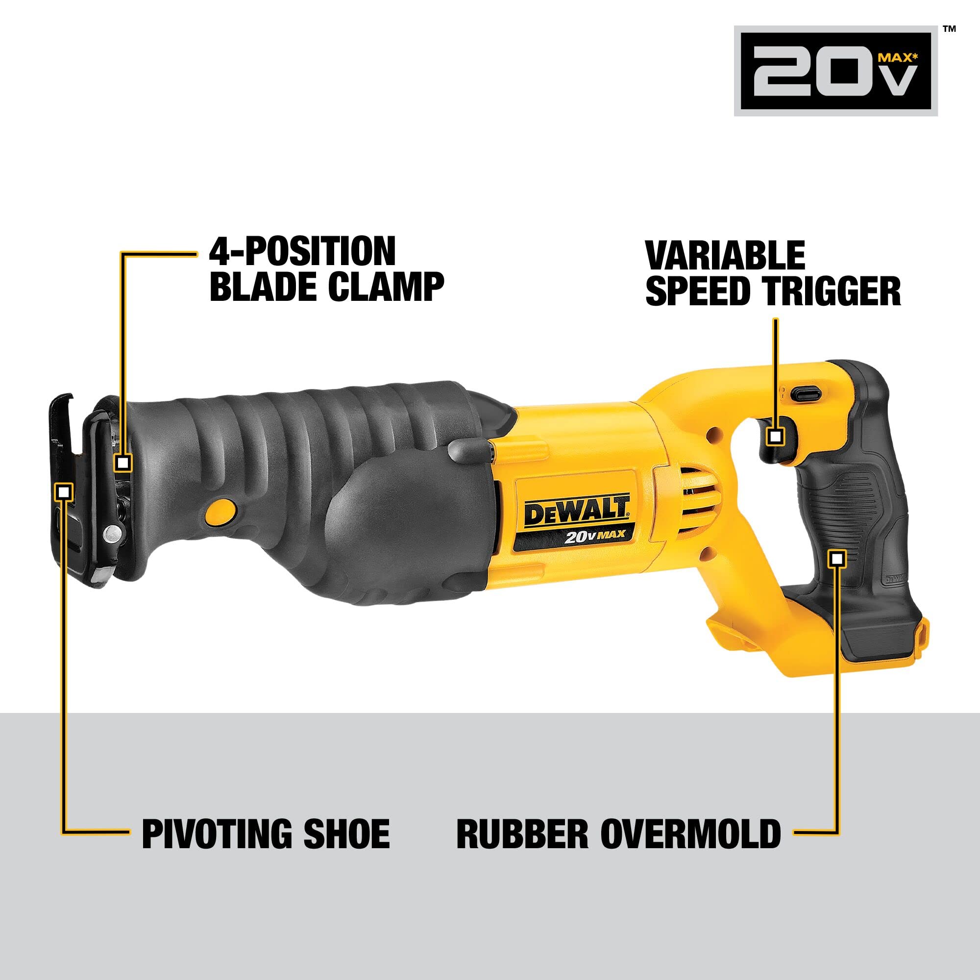 dewalt-20v-max-reciprocating-saw-3-000-spm-variable-speed-trigger-tool-only-dcs3 image 2