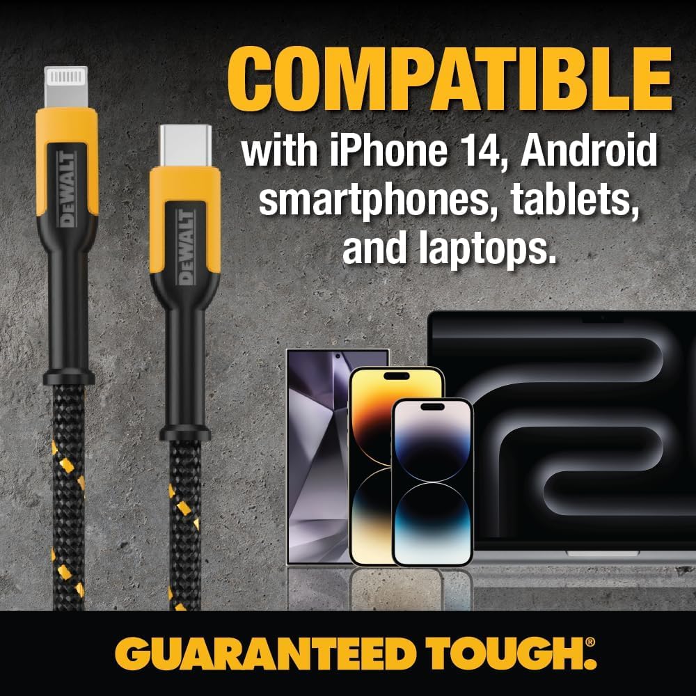dewalt-mfi-certified-heavy-duty-usb-to-lightning-cable-4-ft-fast-charge image 8