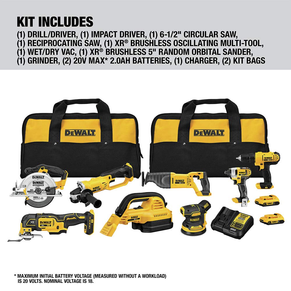 dewalt-dck883d2-20v-max-8-tool-cordless-combo-kit-with-2-0ah-batteries-charger-a image 2