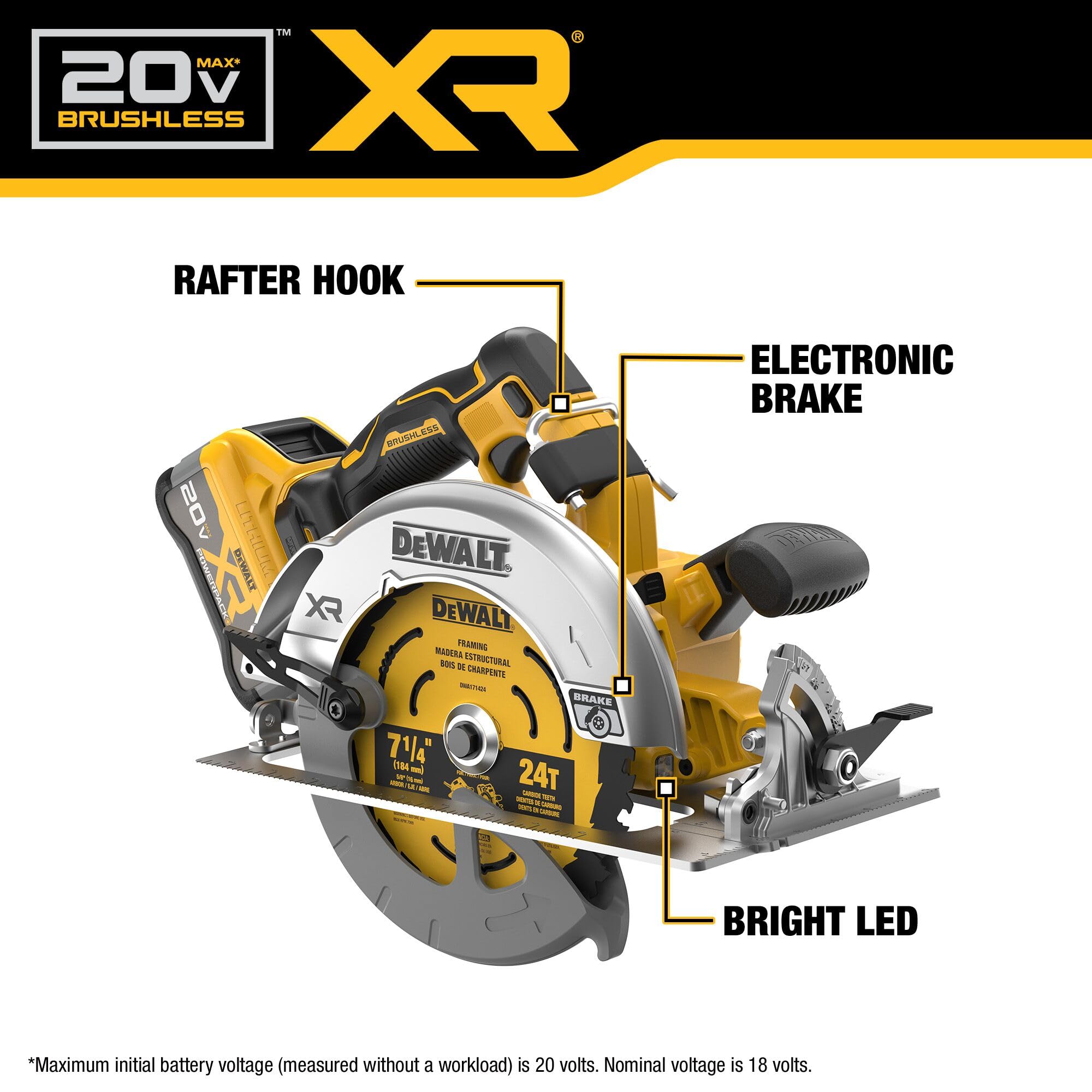 dewalt-dcs590ww1-20v-max-xr-7-1-4-circular-saw-kit-with-battery-charger image 3