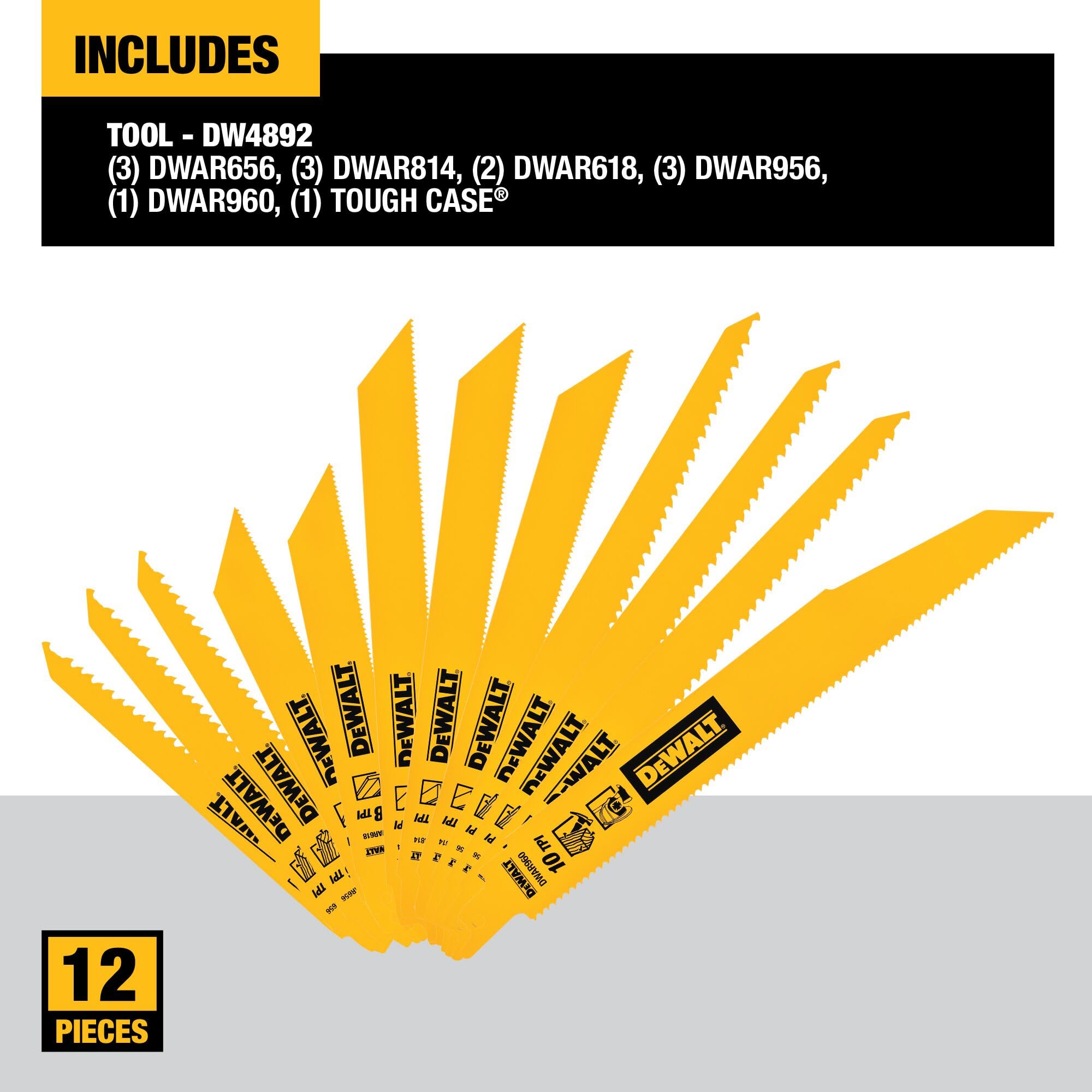 dewalt-dw4892-12-pc-bi-metal-reciprocating-saw-blade-set image 2