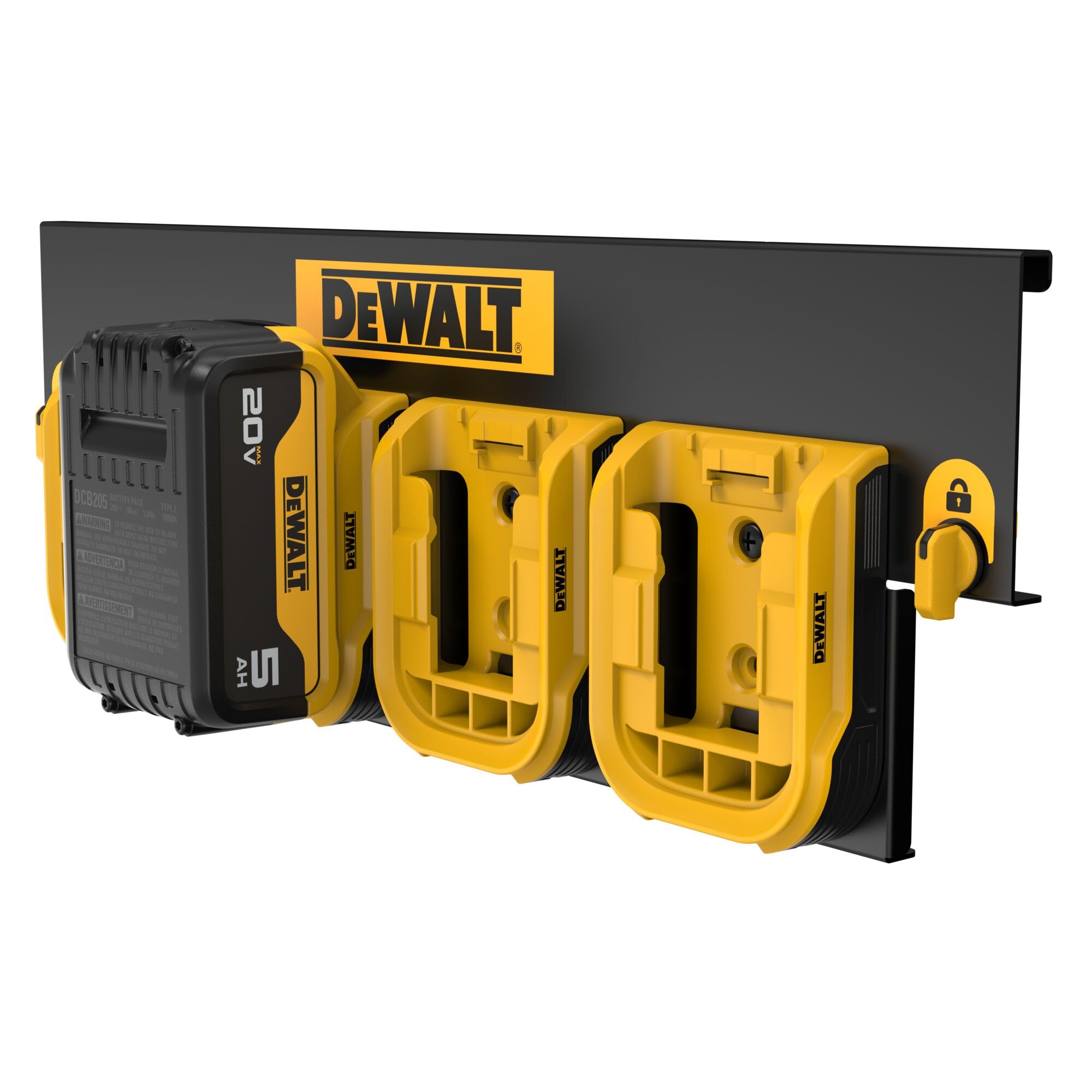 dewalt-dwst82819-battery-organizer-rail-holds-4-batteries-for-12v-20v-max-flexvo image 1