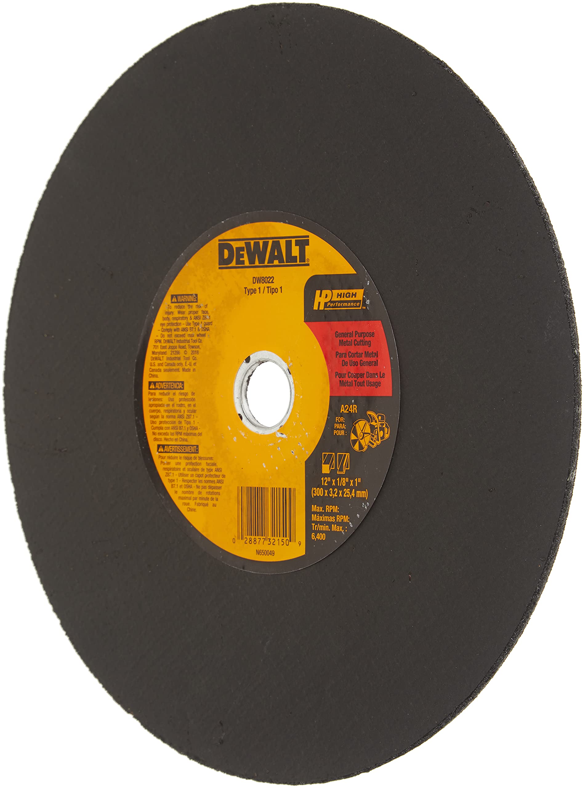 dewalt-dw8022-12-in-x-1-8-in-a24n-metal-cutting-wheel image 2