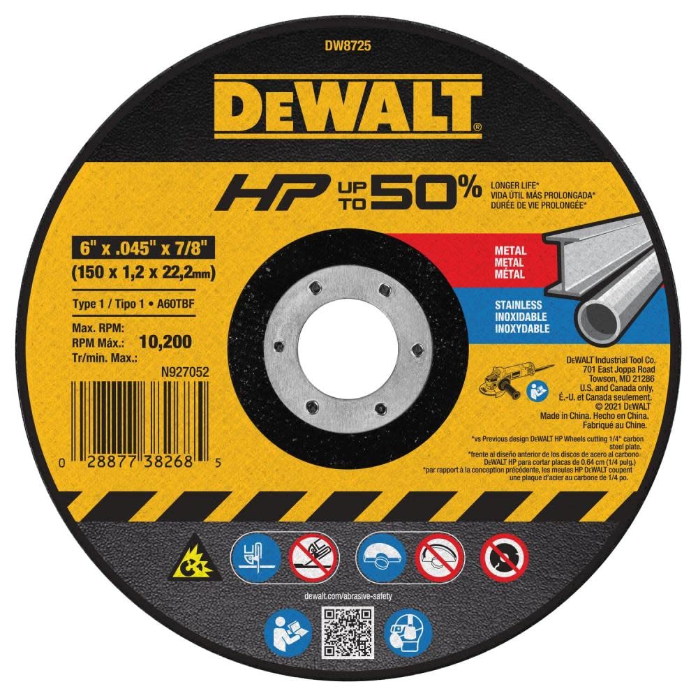 dewalt-dw8725-6-x-040-x-7-8-metal-cutting-wheel-a60-grit image 1