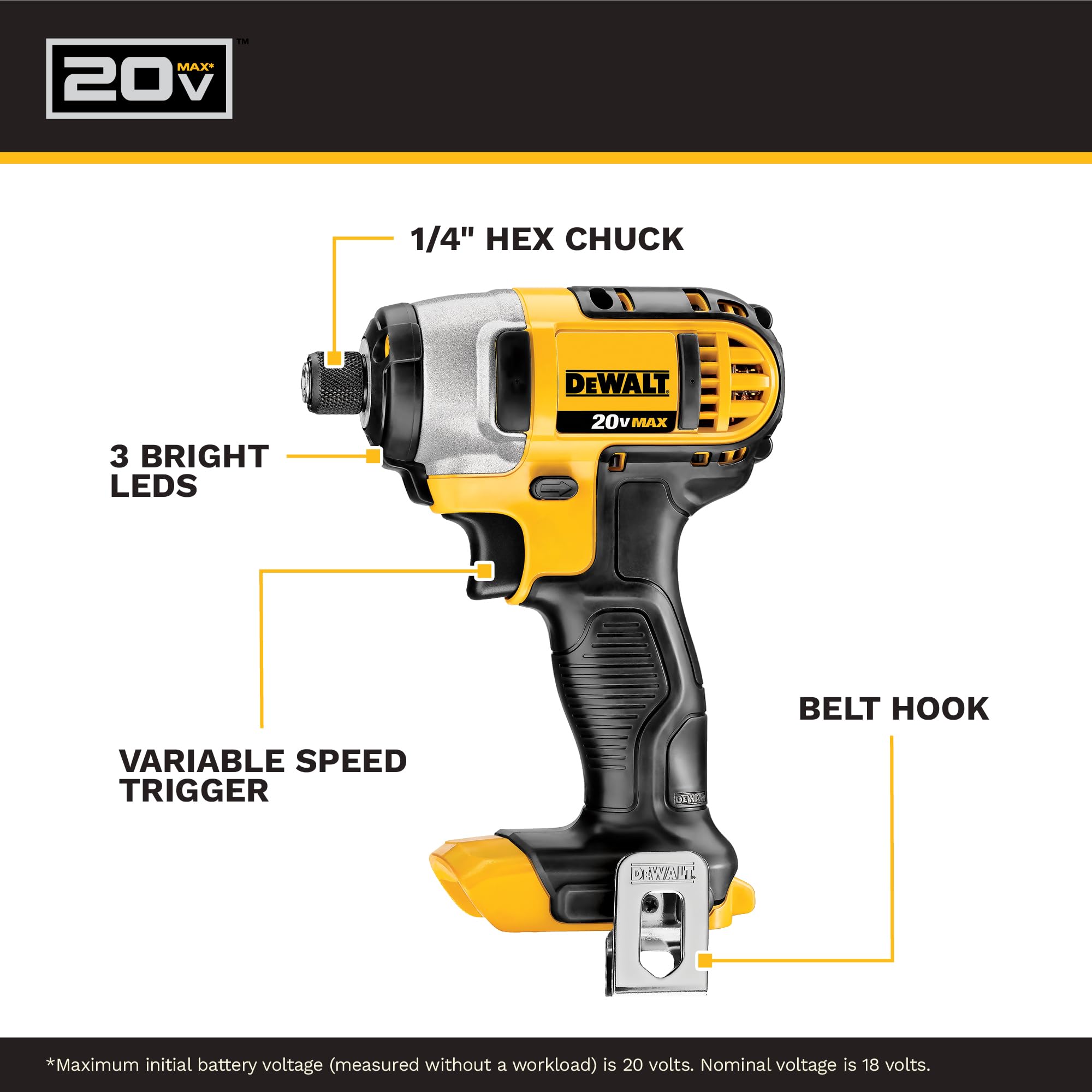 dewalt-20v-max-cordless-drill-impact-driver-combo-kit-with-2-batteries-charger-a image 4