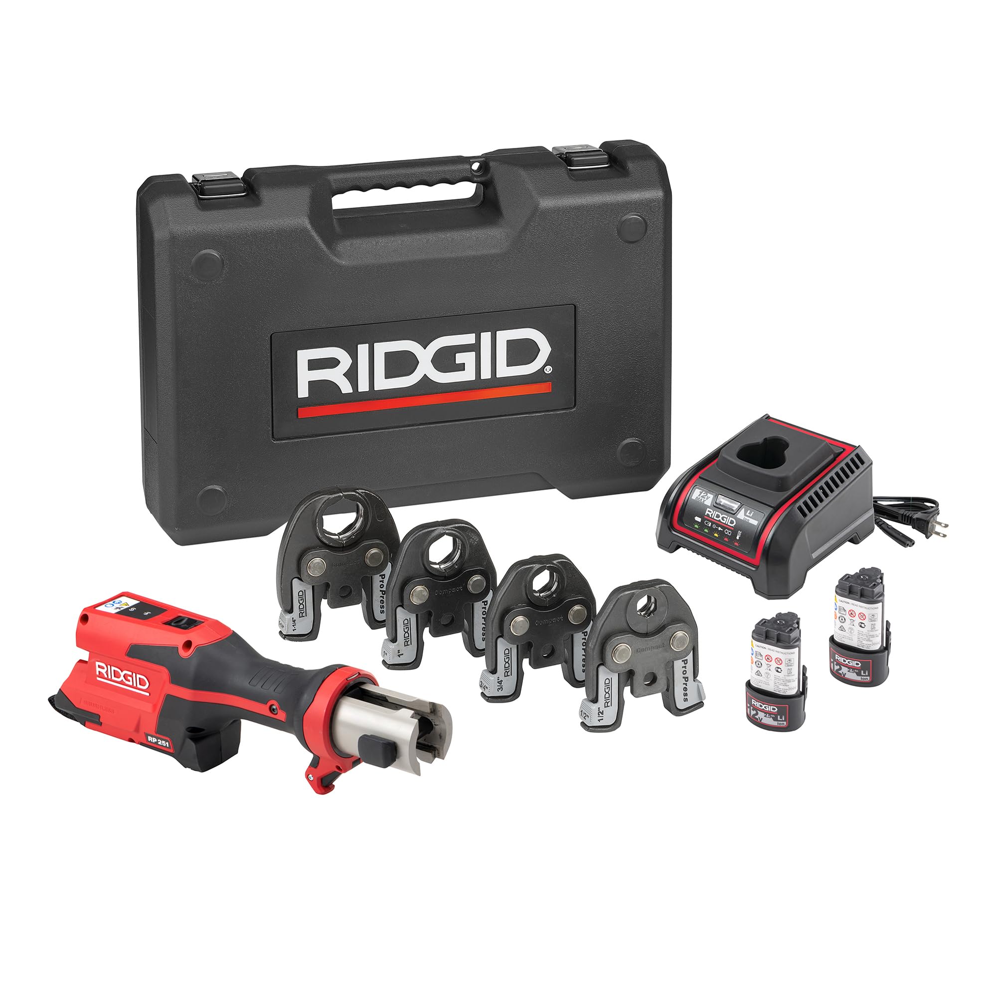 ridgid-78148-rp-251-compact-press-tool-kit-with-propress-jaws-1-2-1-1-4-in image 1