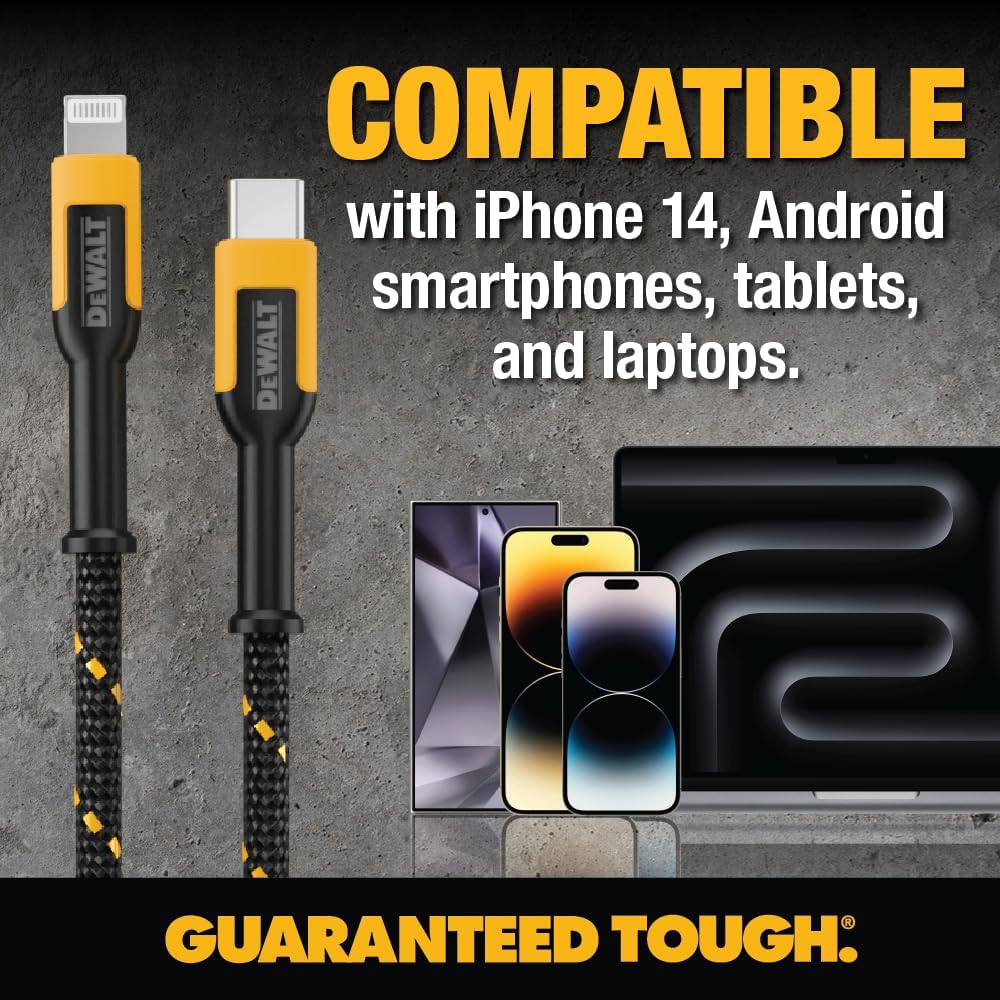 dewalt-mfi-certified-usb-c-to-lightning-cable-4-ft-braided image 8