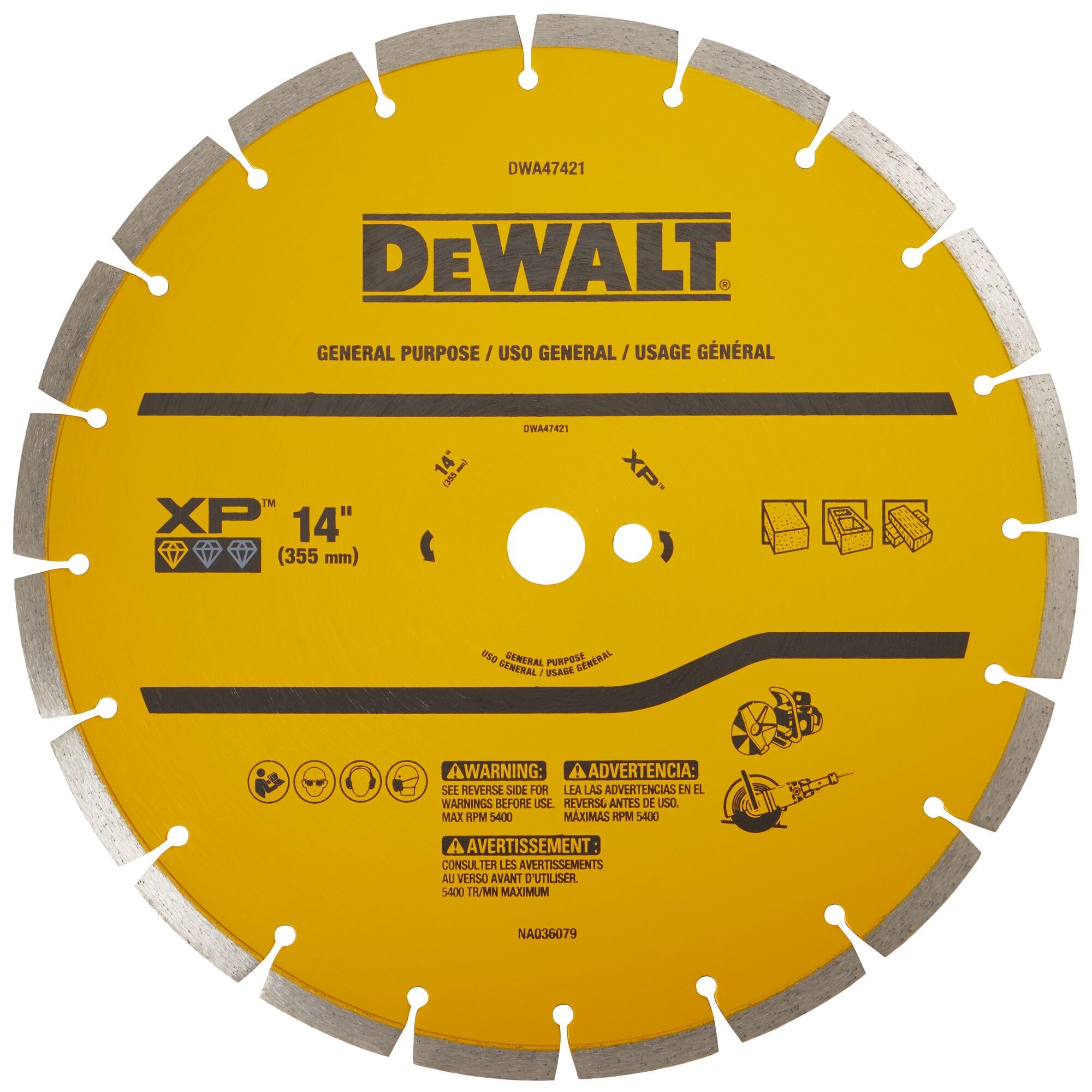 dewalt-dwa47421-14-inch-segmented-diamond-circular-saw-blade-1-inch-arbor-for-we image 2