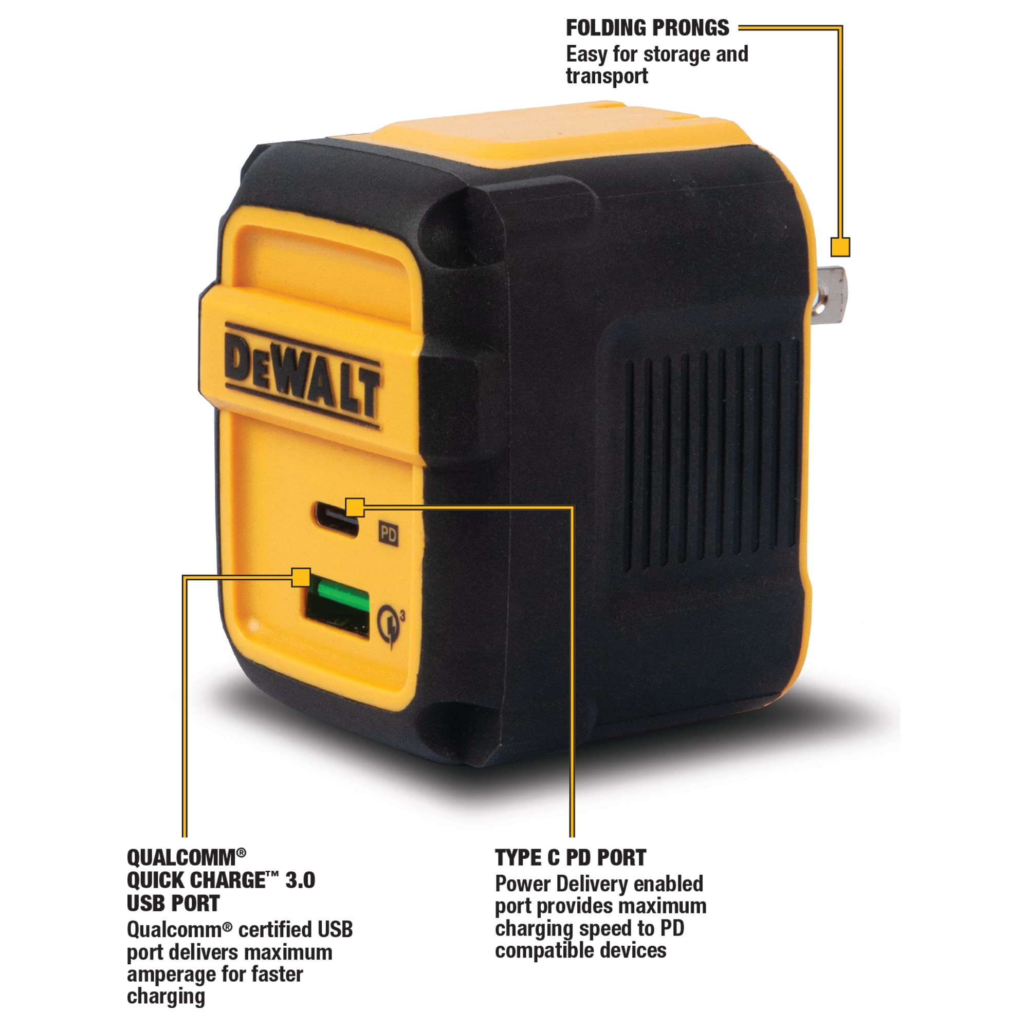 dewalt-heavy-duty-49-5w-dual-usb-c-and-usb-a-fast-wall-charger image 3