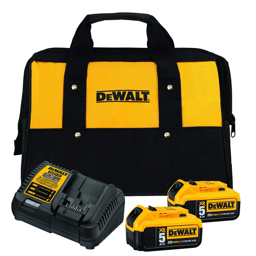 dewalt-dcb205-2ck-20v-max-5ah-battery-charging-kit-with-soft-bag image 1