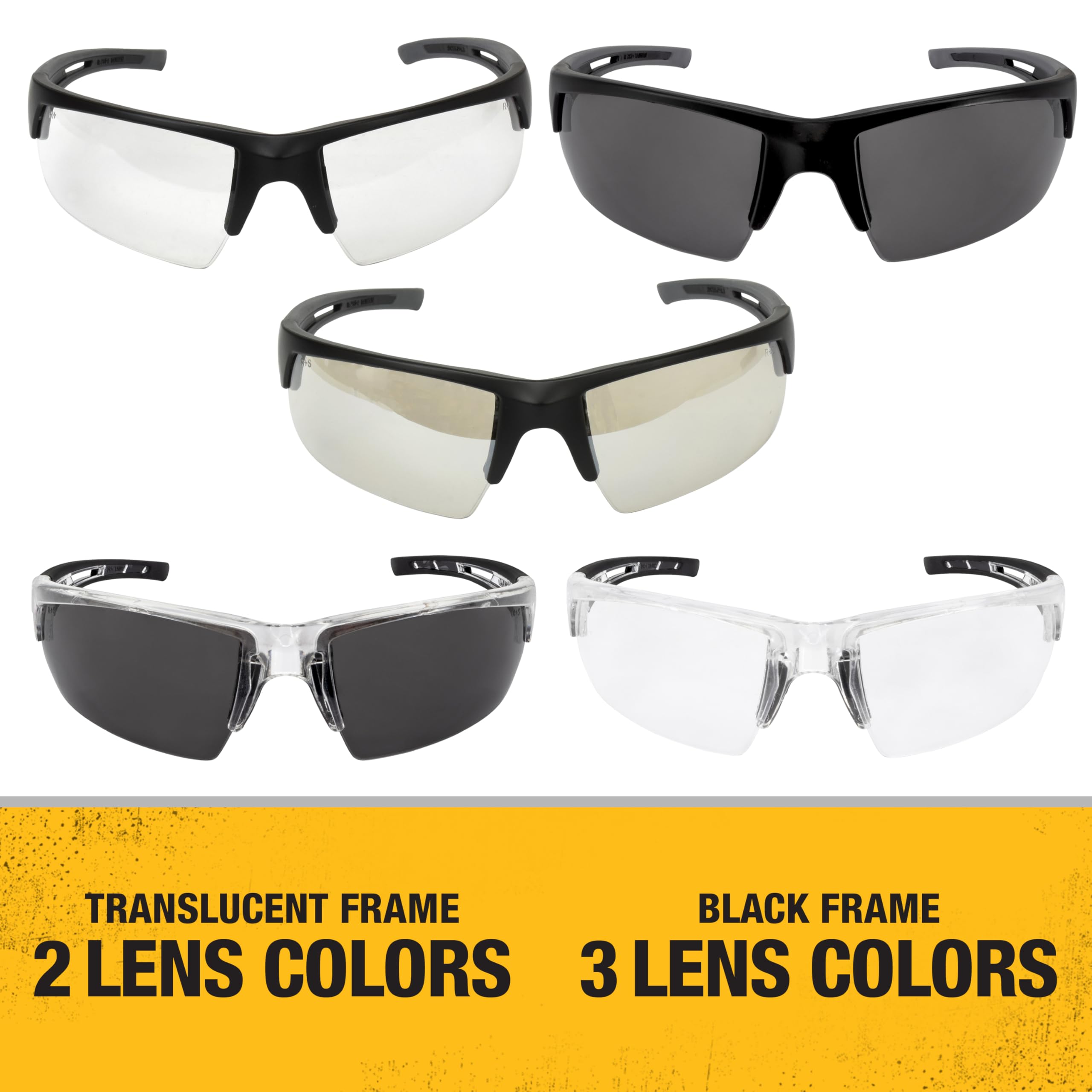 dewalt-dpg100-2d-crosscut-safety-glasses-black-half-frame-smoke-lens-ansi-z87-1 image 6