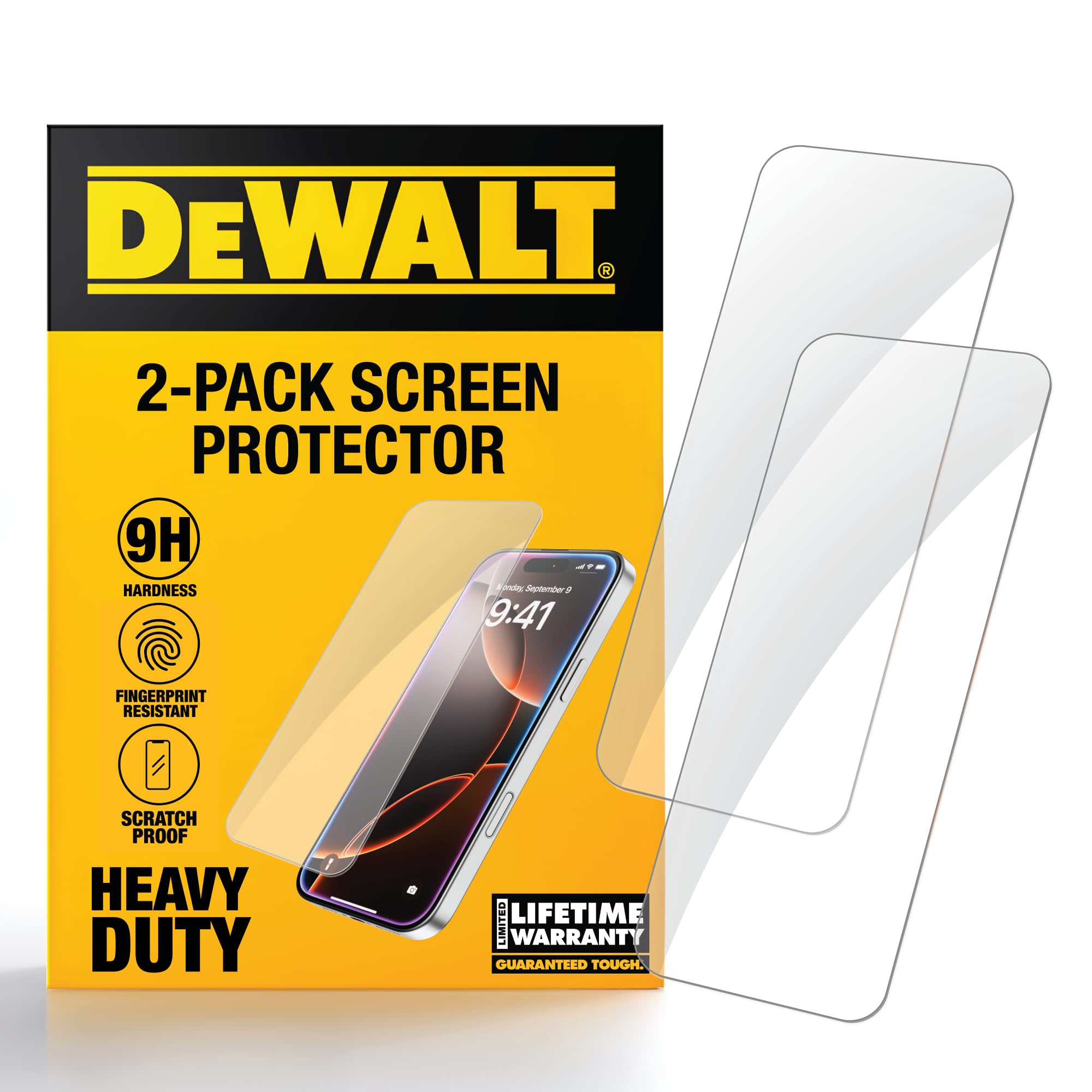 dewalt-heavy-duty-tempered-glass-screen-protector-for-iphone-12-pro-max-2-pack image 1