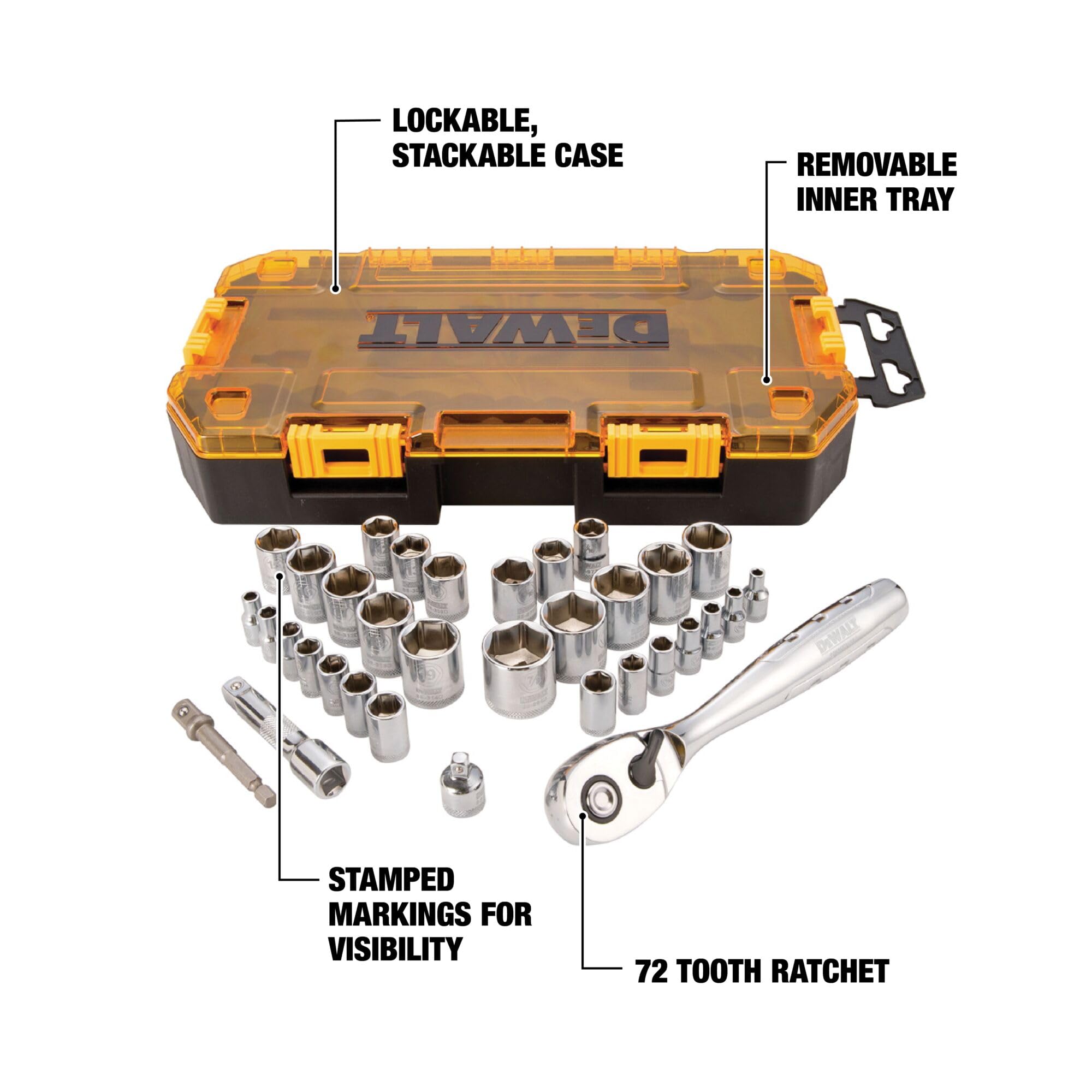 dewalt-socket-set-34-piece-1-4-in-3-8-in-drive-sae-metric-dwmt73804 image 2