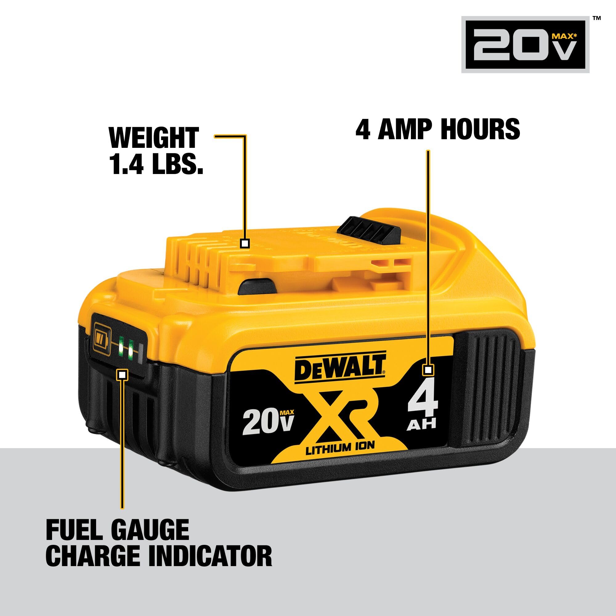 dewalt-20v-max-battery-4-pack-2x-2ah-2x-4ah-xr-with-fuel-gauges-dcb324-4 image 4