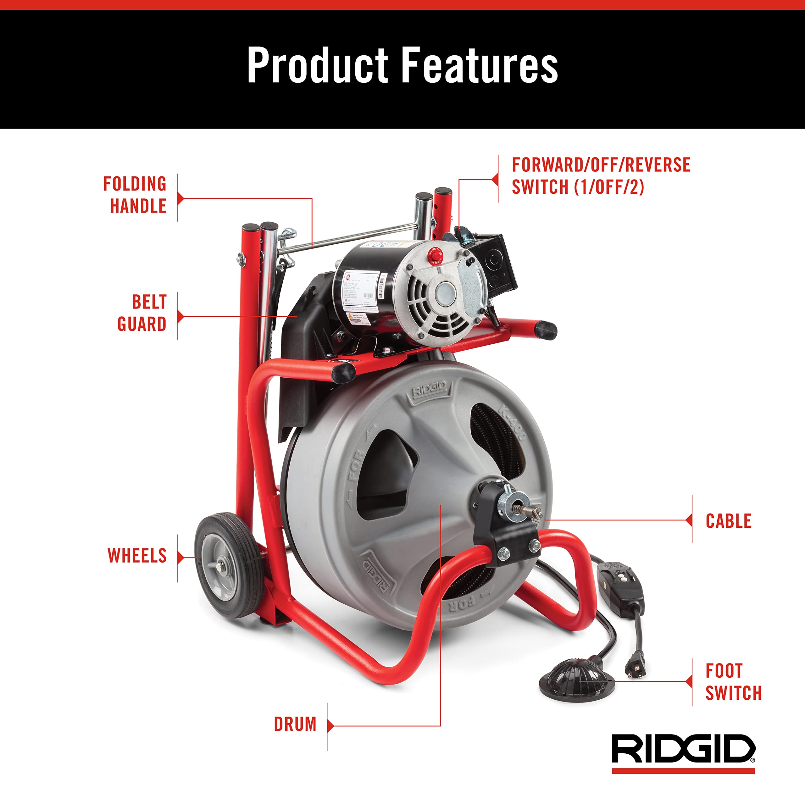 ridgid-k-400-120v-drain-cleaning-drum-machine-kit-with-c-32iw-3-8-in-x-75-ft-cab image 5
