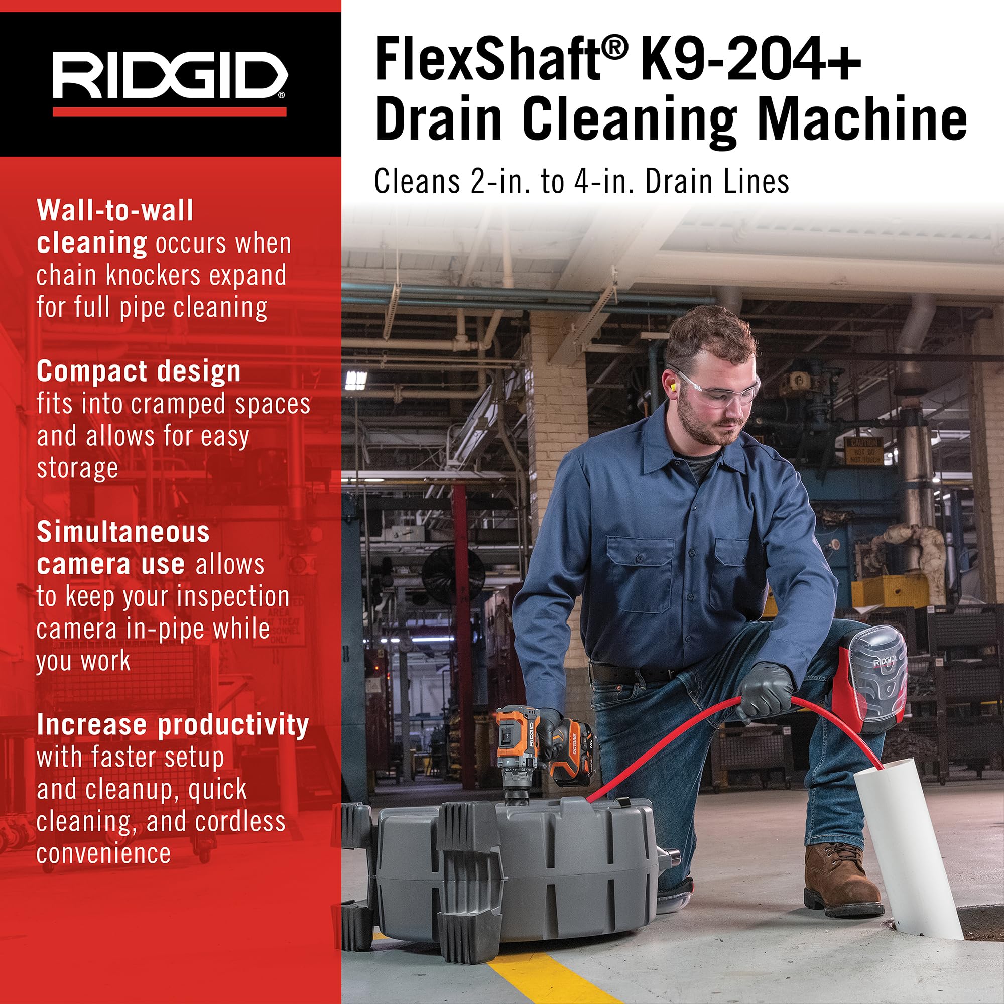 ridgid-76198-flexshaft-k9-204-drain-cleaning-machine-70-ft-cable-for-2-to-4-pipe image 3