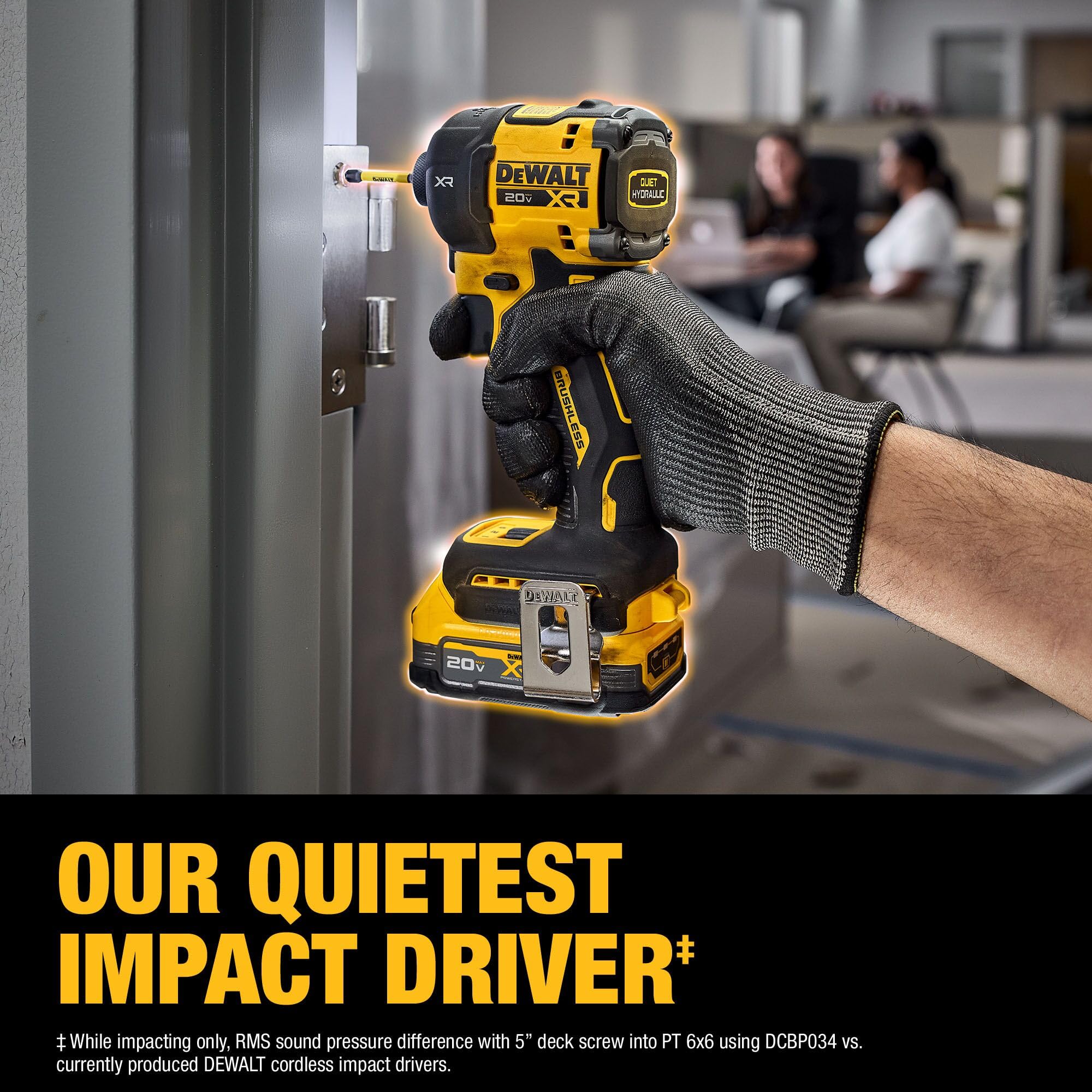 dewalt-20v-max-xr-1-4-in-quiet-hydraulic-impact-driver-kit-dcf870e1-with-powerst image 8