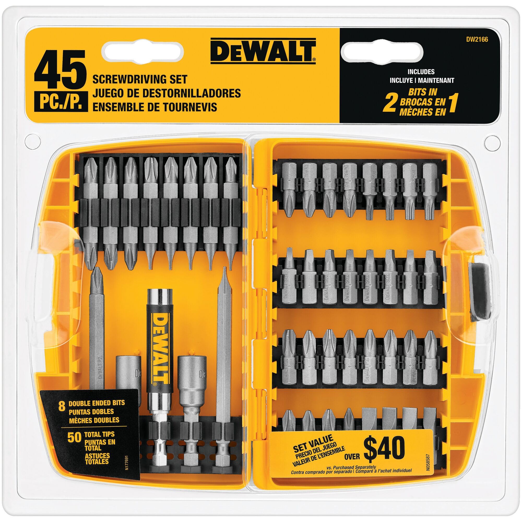 dewalt-dw2166-45-piece-screwdriver-bit-set-with-tough-case image 8