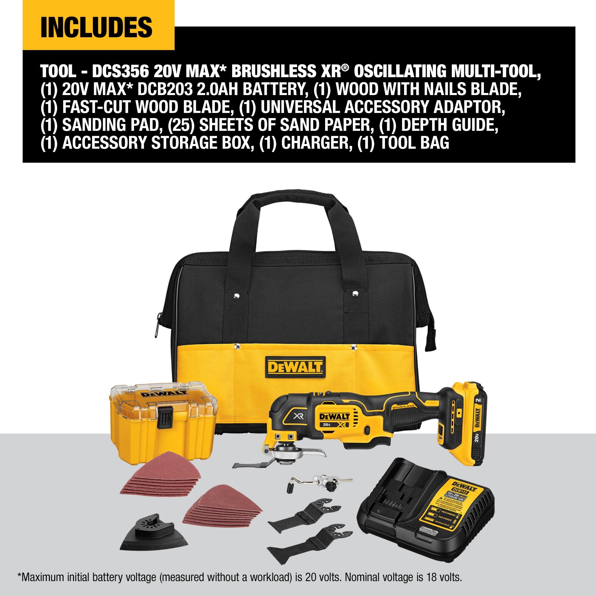 dewalt-20v-max-dcs356sd1-brushless-oscillating-multi-tool-kit-18-accessories image 3