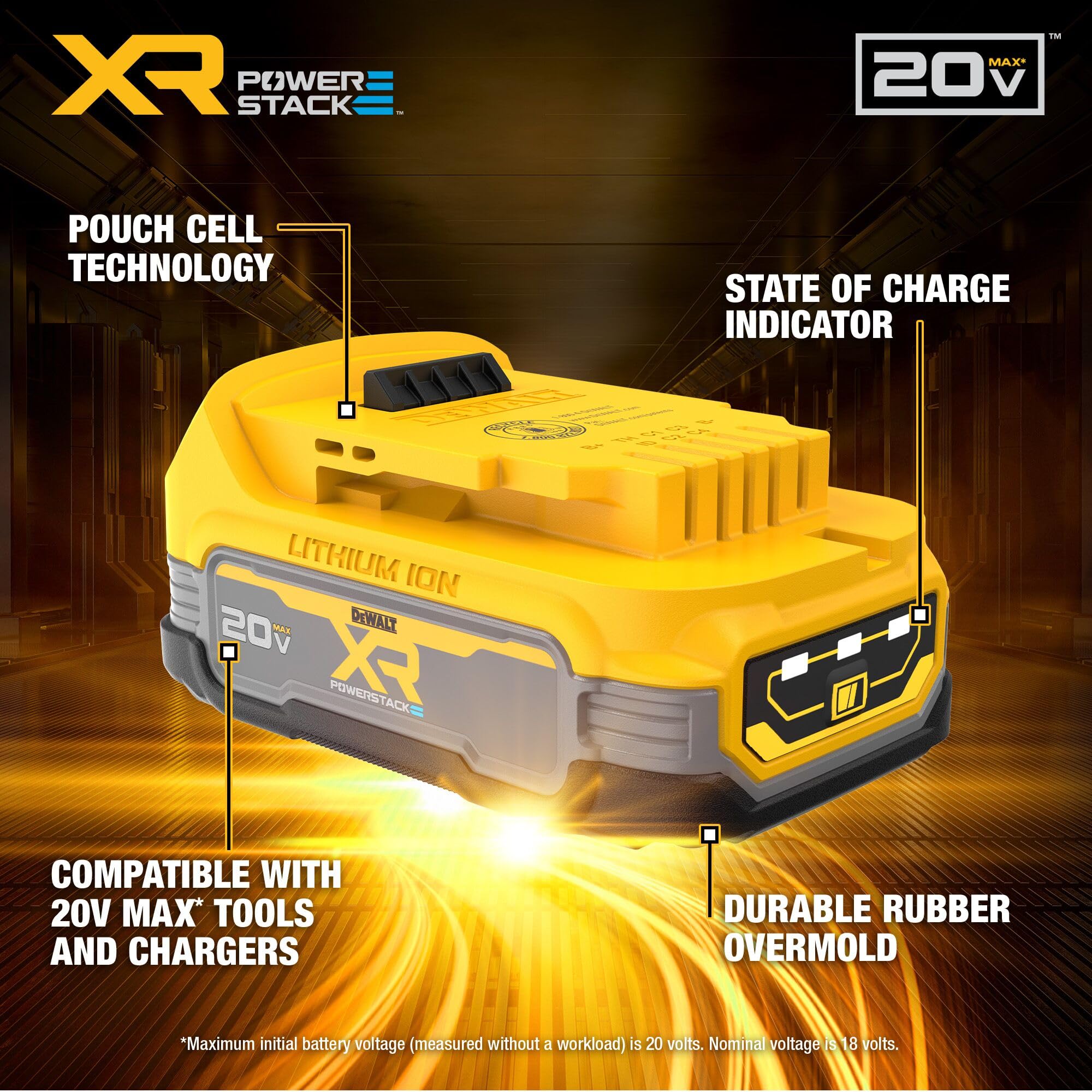 dewalt-20v-max-powerstack-compact-lithium-ion-battery-2-pack-dcbp034-2 image 2