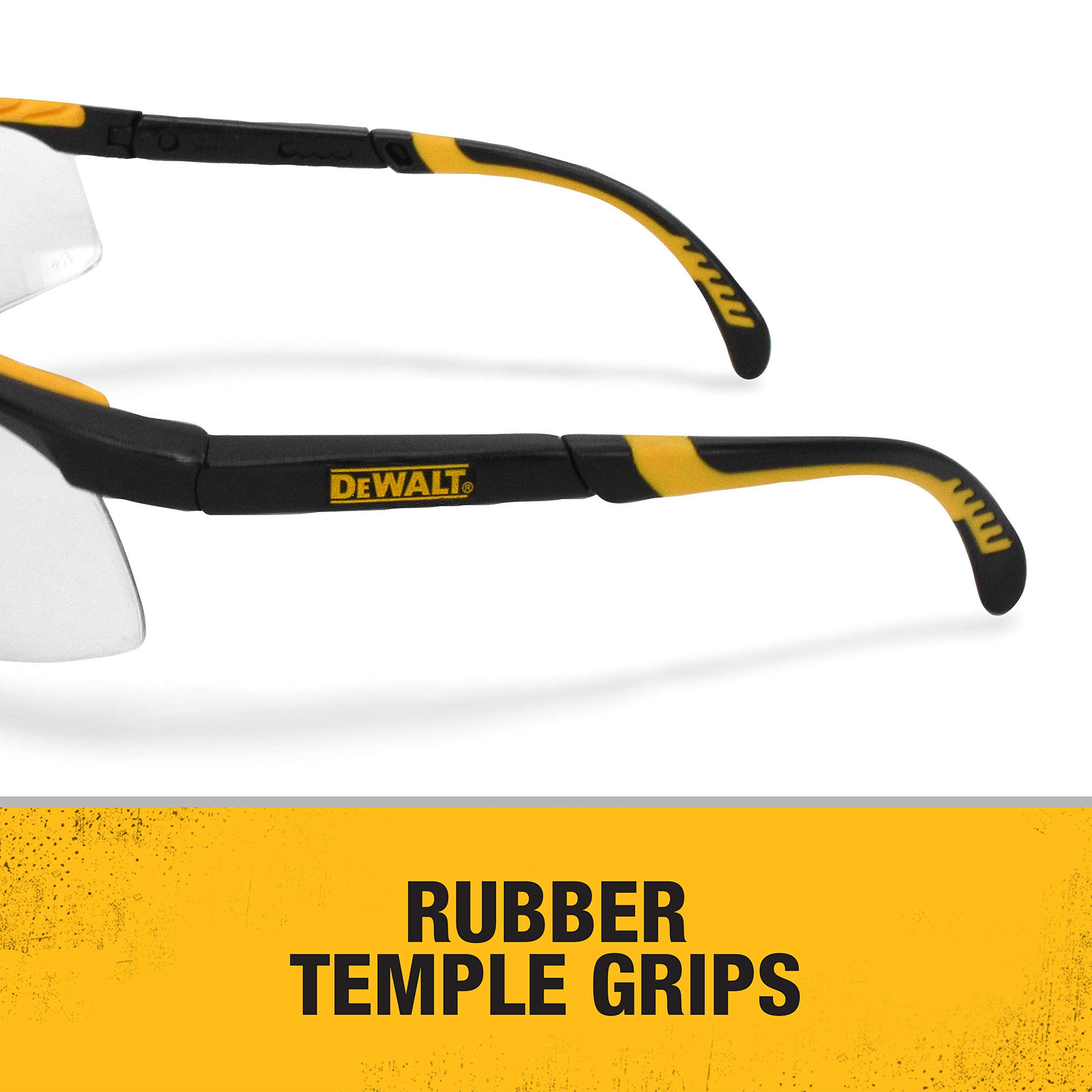 dewalt-dpg55-dual-comfort-safety-glasses-silver-mirror-adjustable-rubber-rimless image 6