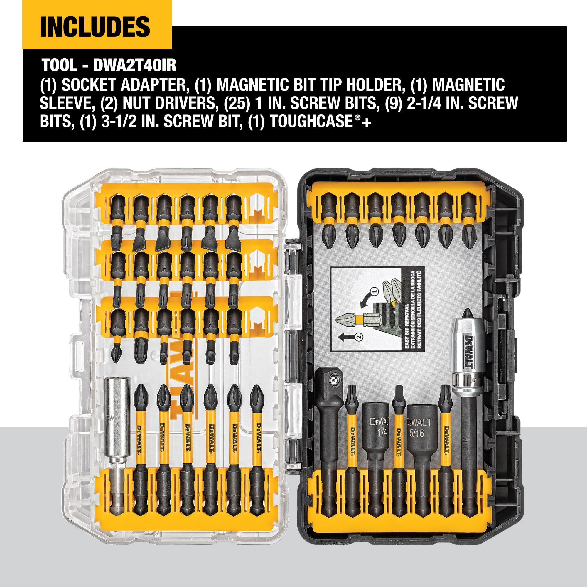 dewalt-dwa2t40ir-40-piece-flextorq-impact-ready-screwdriver-bit-set-with-case image 2