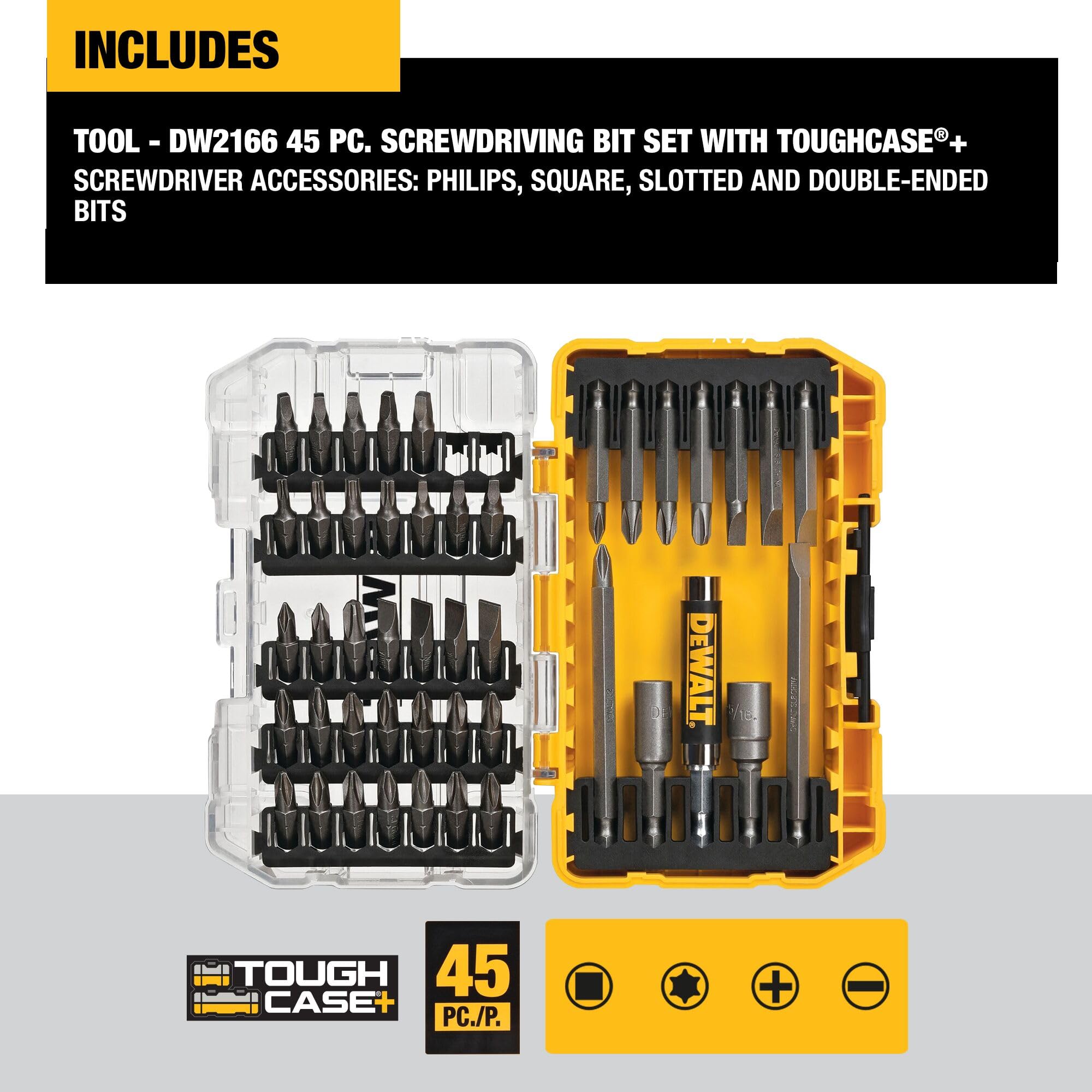 dewalt-dw2166-45-piece-screwdriver-bit-set-with-tough-case image 6