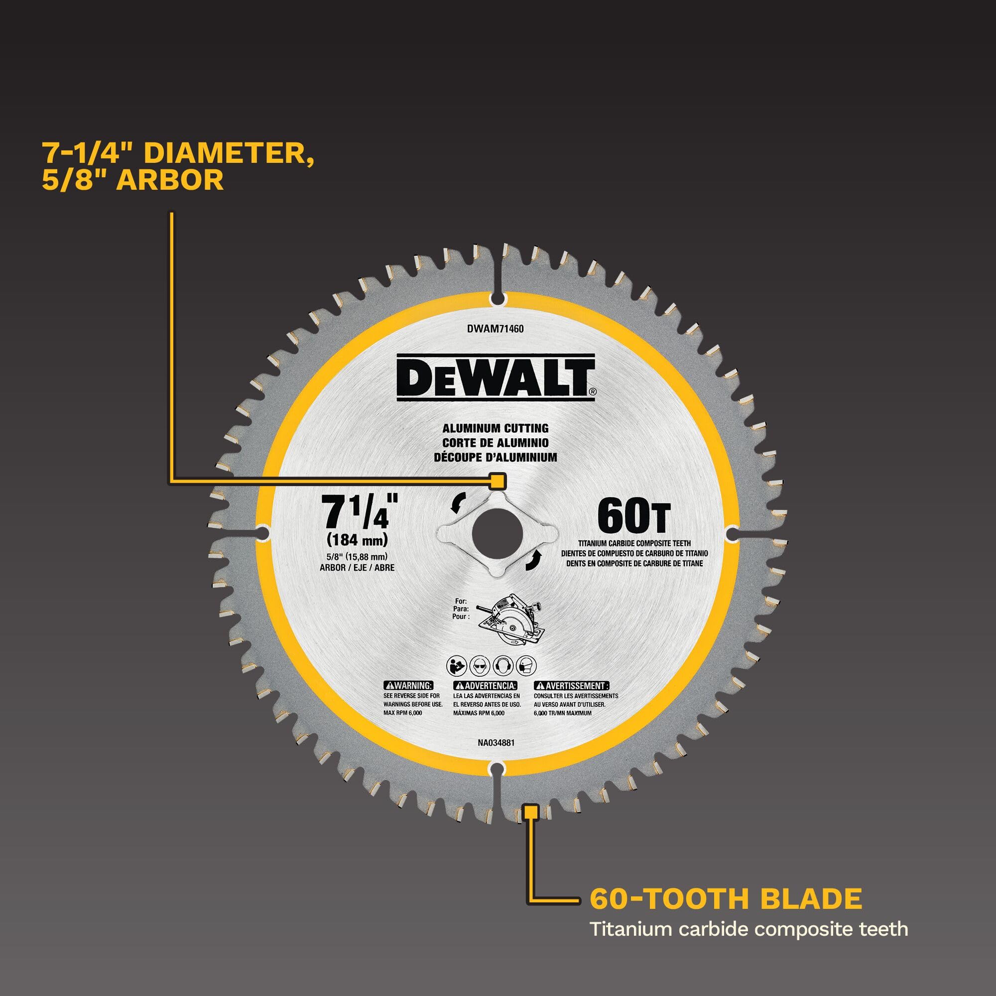 dewalt-7-1-4-in-60-tooth-aluminum-saw-blade-dwam71460 image 2